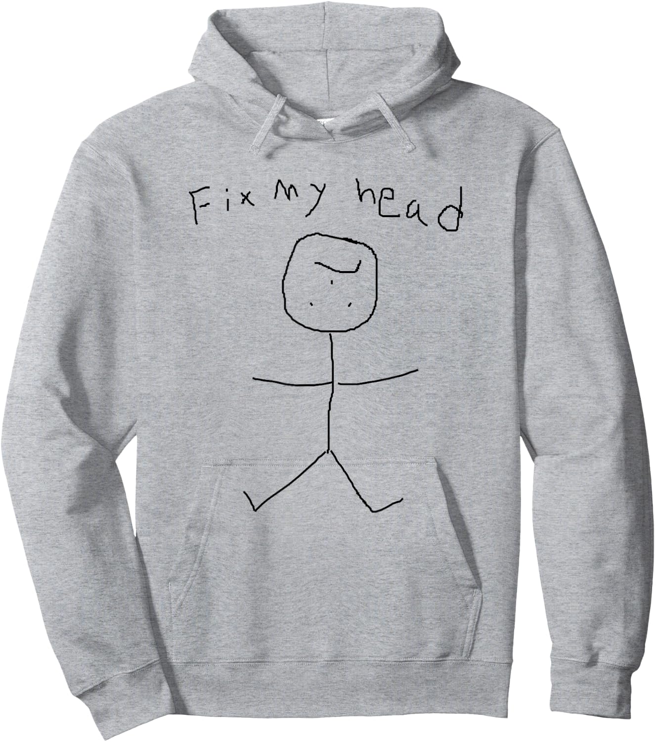 Funny Stick Figure Fix My Head Shirt Hoodie - Hoodie | Ash