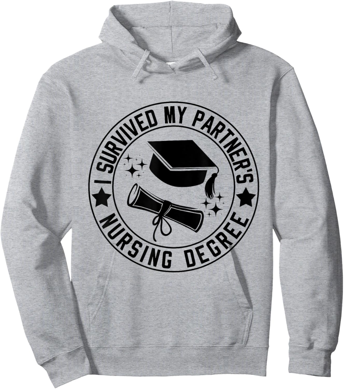 I Survived My Partner's Nursing Degree School Graduation Hoodie - Hoodie | Ash