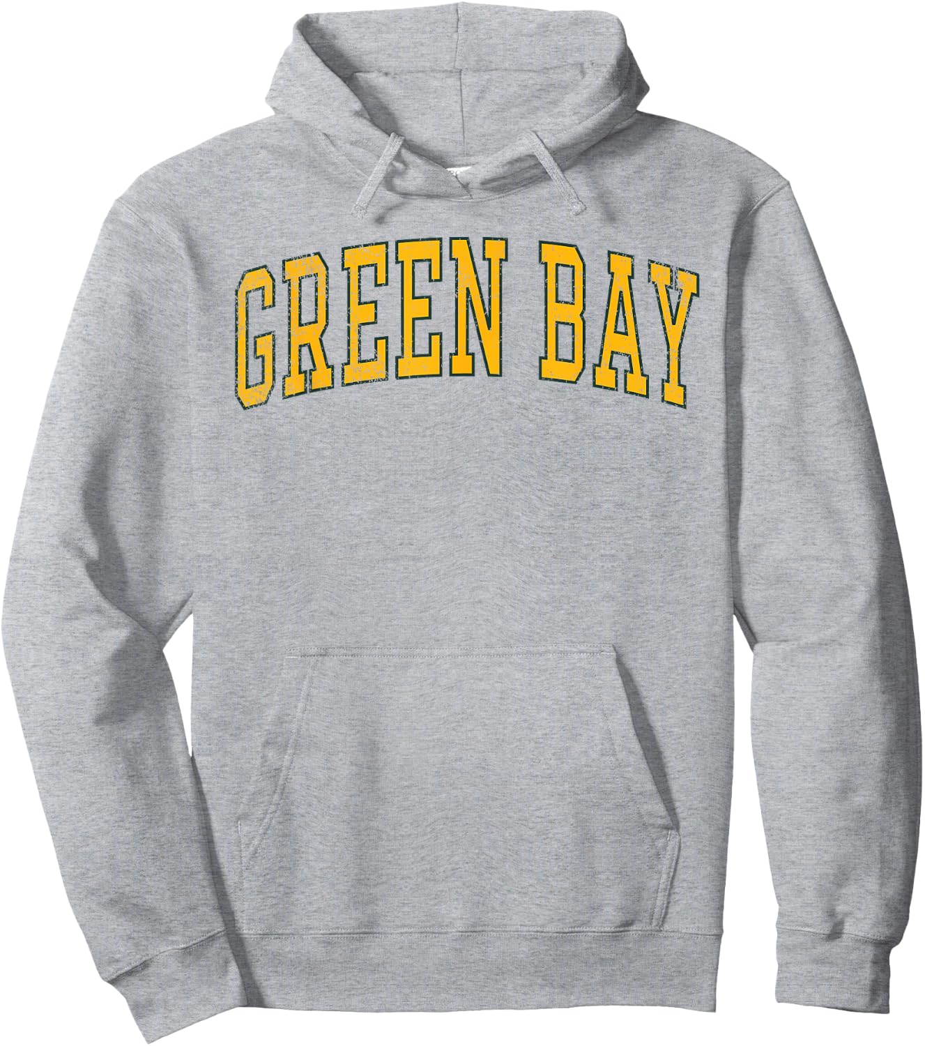Green Bay Vintage Distressed Arched Text Men Women Green bay Hoodie - Hoodie | Ash