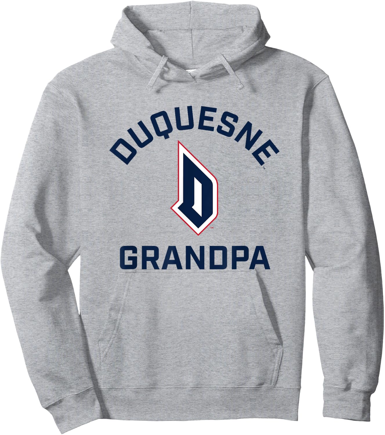 Duquesne University Dukes Arched Grandpa Hoodie - Hoodie | Ash