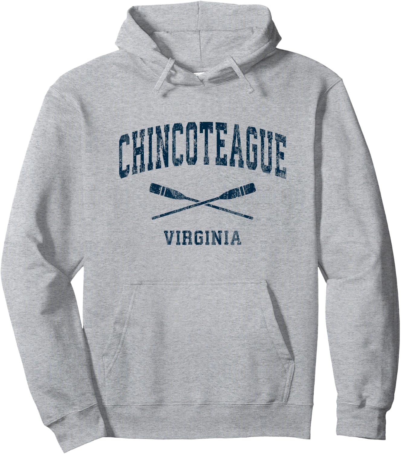 Chincoteague Virginia Vintage Nautical Paddles Sports Oars Hoodie - Hoodie | Ash