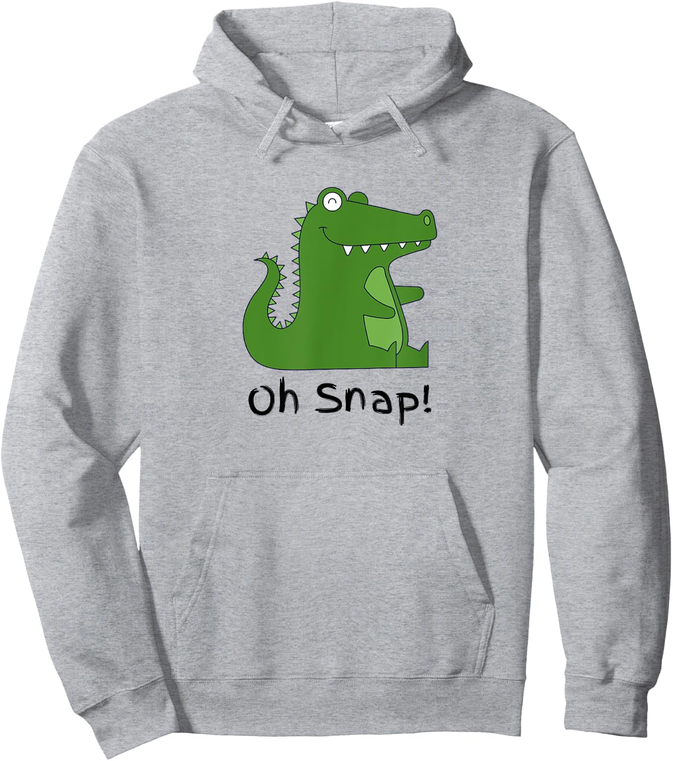 Oh Snap Statement, Alligator Funny Reptile Crocodile Graphic Hoodie - Hoodie | Ash