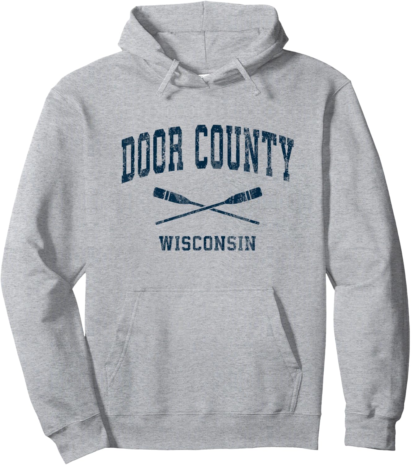 Door County Wisconsin Vintage Nautical Paddles Sports Oars Hoodie - Hoodie | Ash