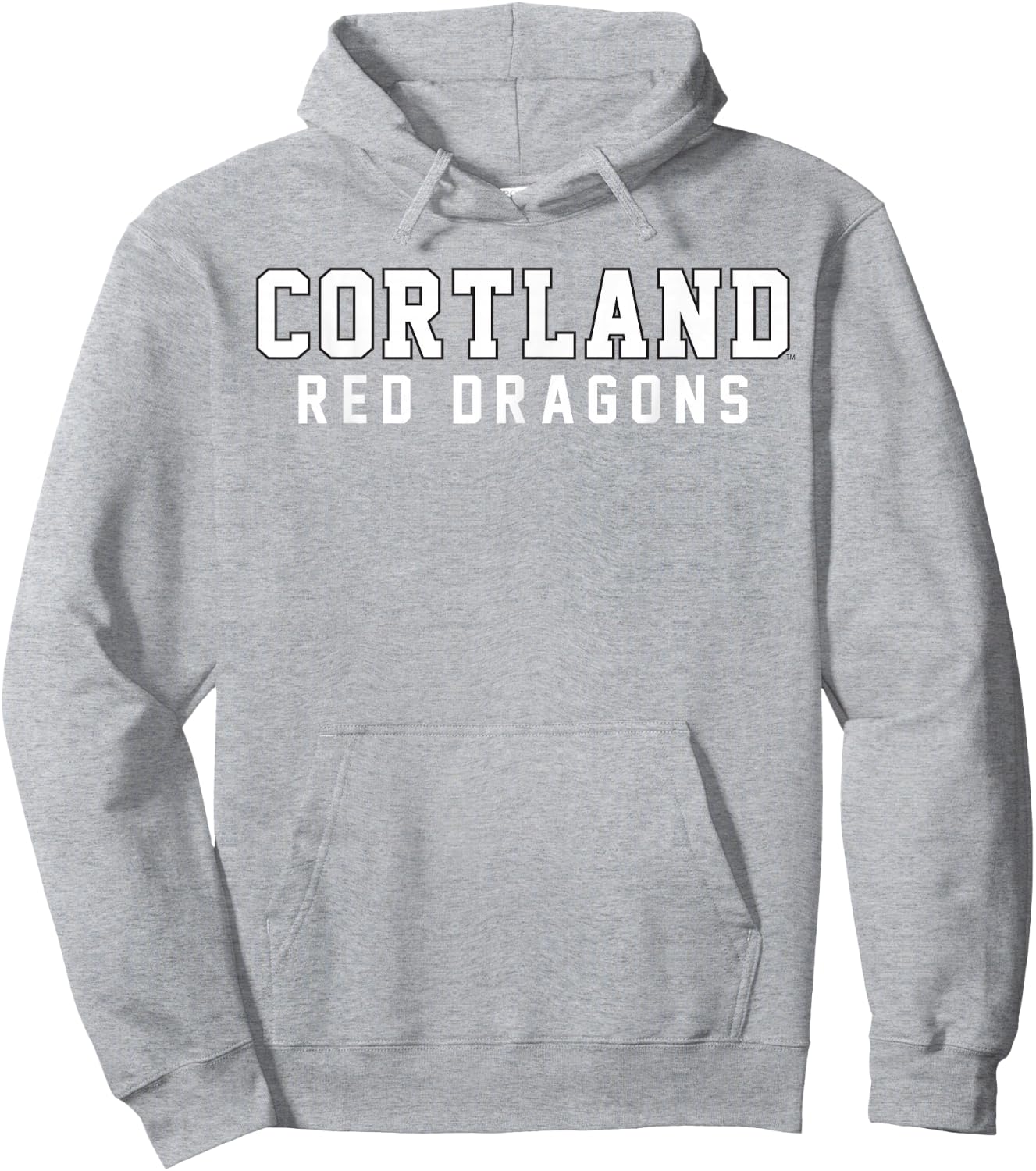 SUNY Cortland Red Dragons Classic Stacked Collegiate Text Hoodie - Hoodie | Ash