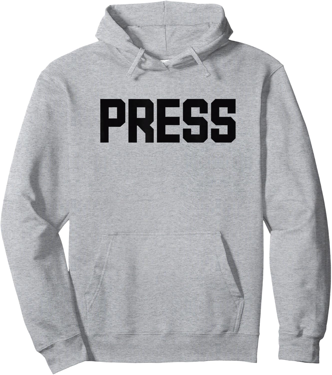PRESS Black Text Design Ideal for Media Professionals Hoodie - Hoodie | Ash