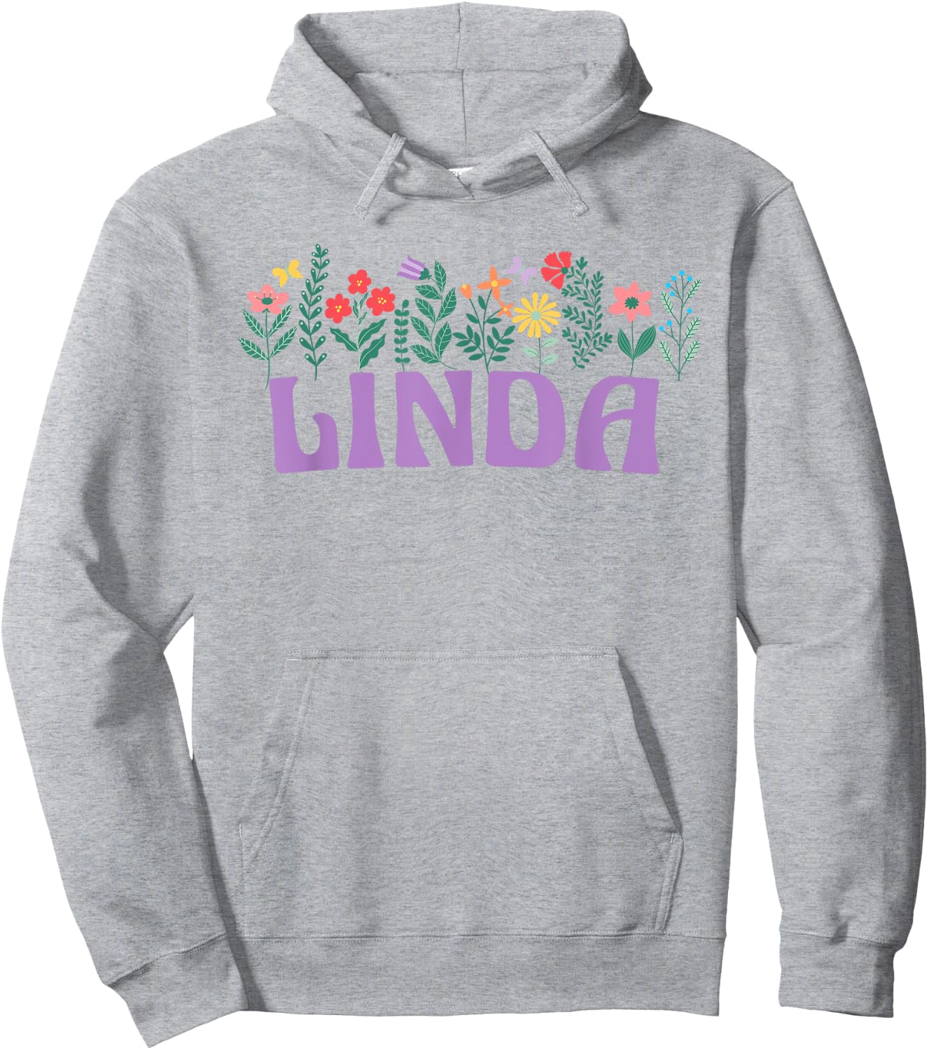 Wildflower Floral Linda First Name Mother's Day Women Hoodie - Hoodie | Ash