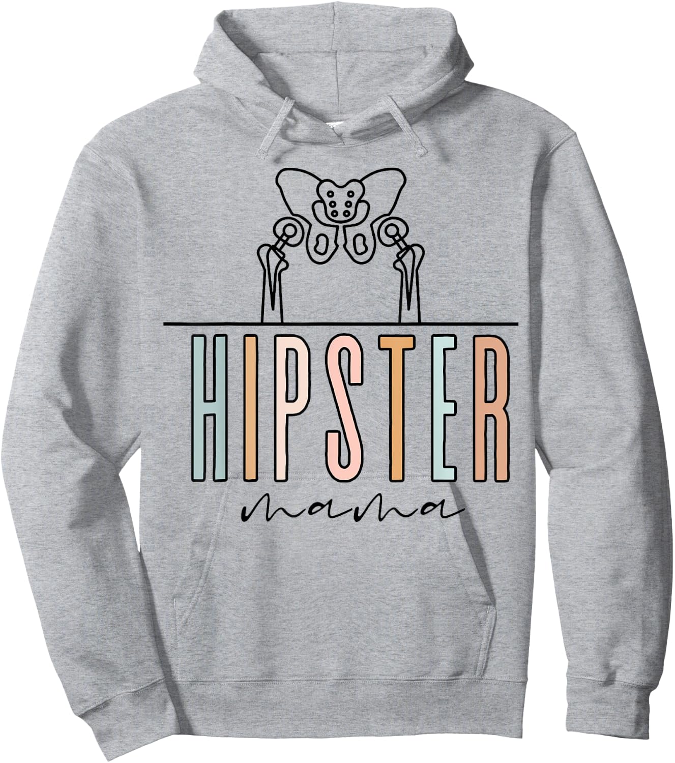 Hip Replacement Hippie Mama Hip Surgery Bionic Recovery Hoodie - Hoodie | Ash