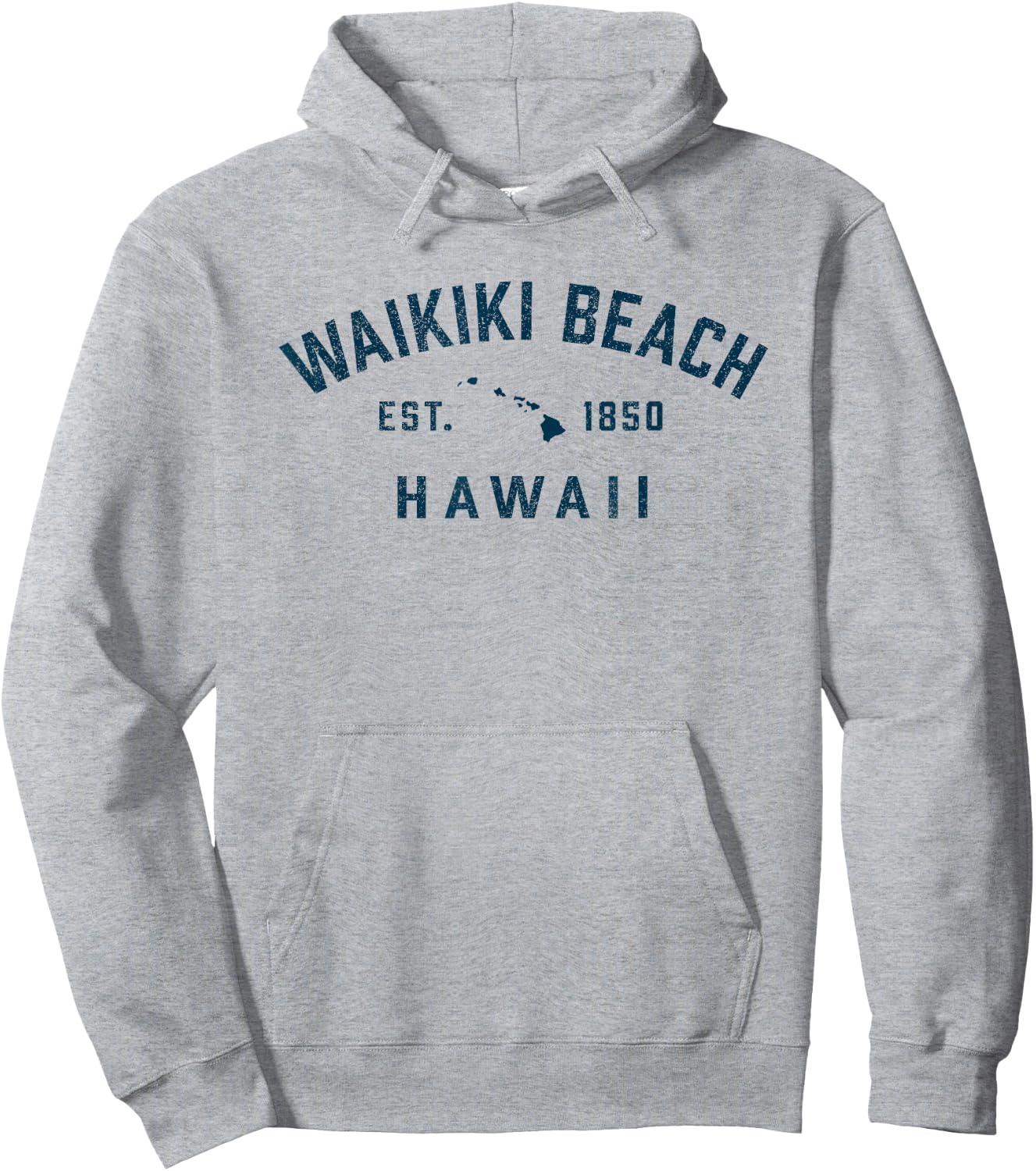 Vintage Waikiki Beach Hawaii Throwback Retro Souvenir Hoodie - Hoodie | Ash