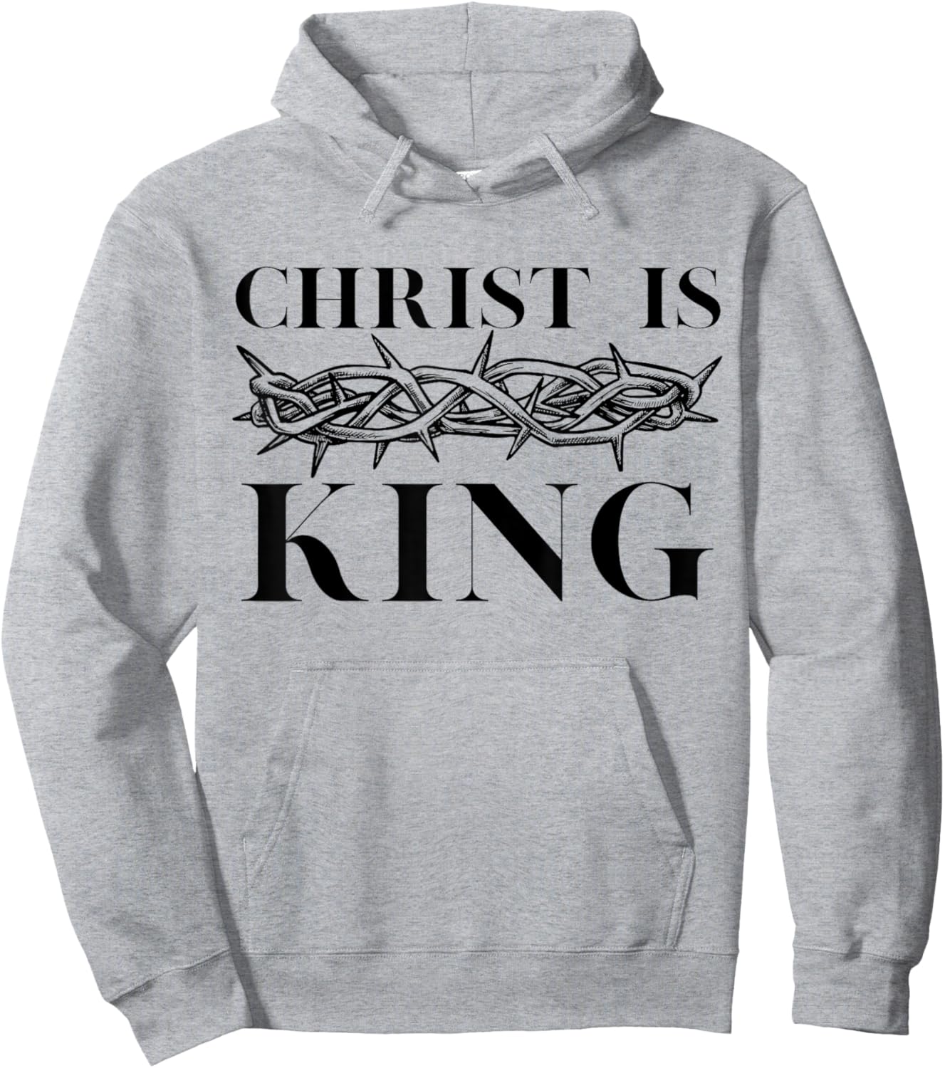 Unique Design Christ Is King Christian Crown of Thorns Hoodie - Hoodie | Ash