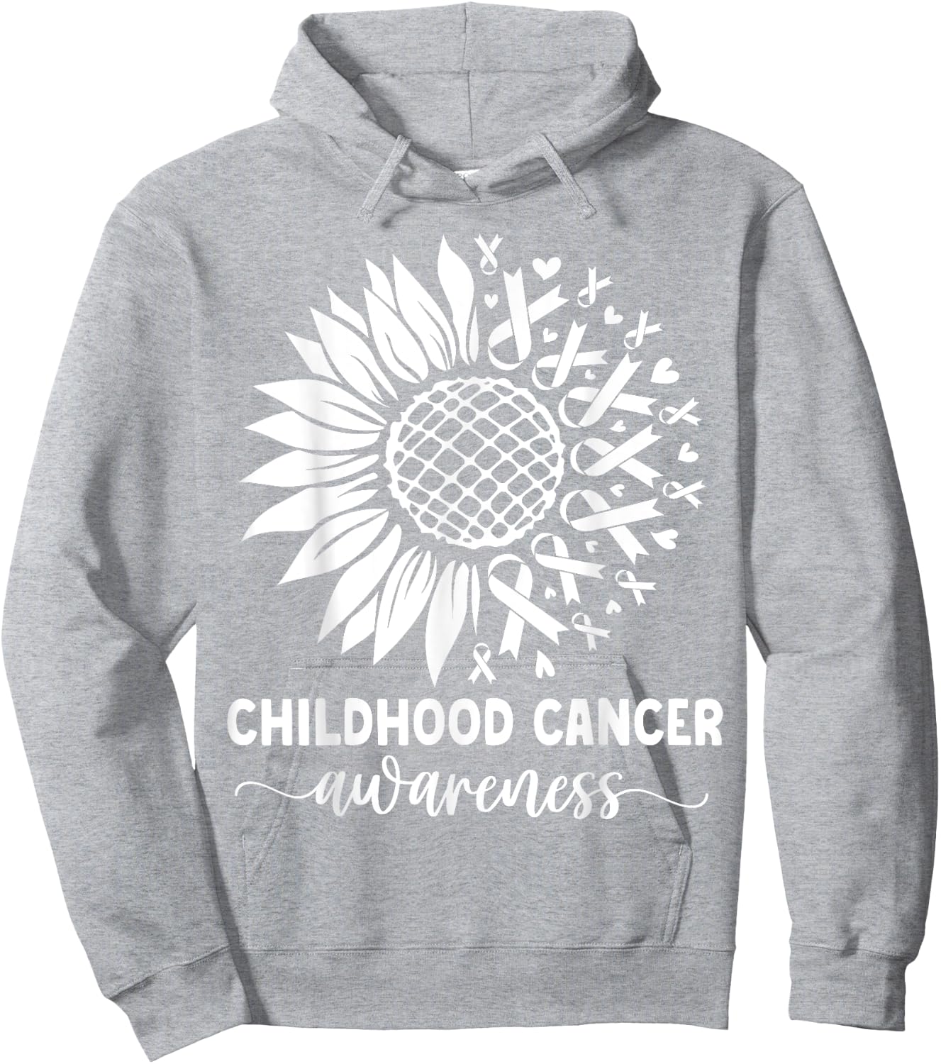 Childhood Cancer awareness Sunflower yellow childhood cancer Hoodie - Hoodie | Ash