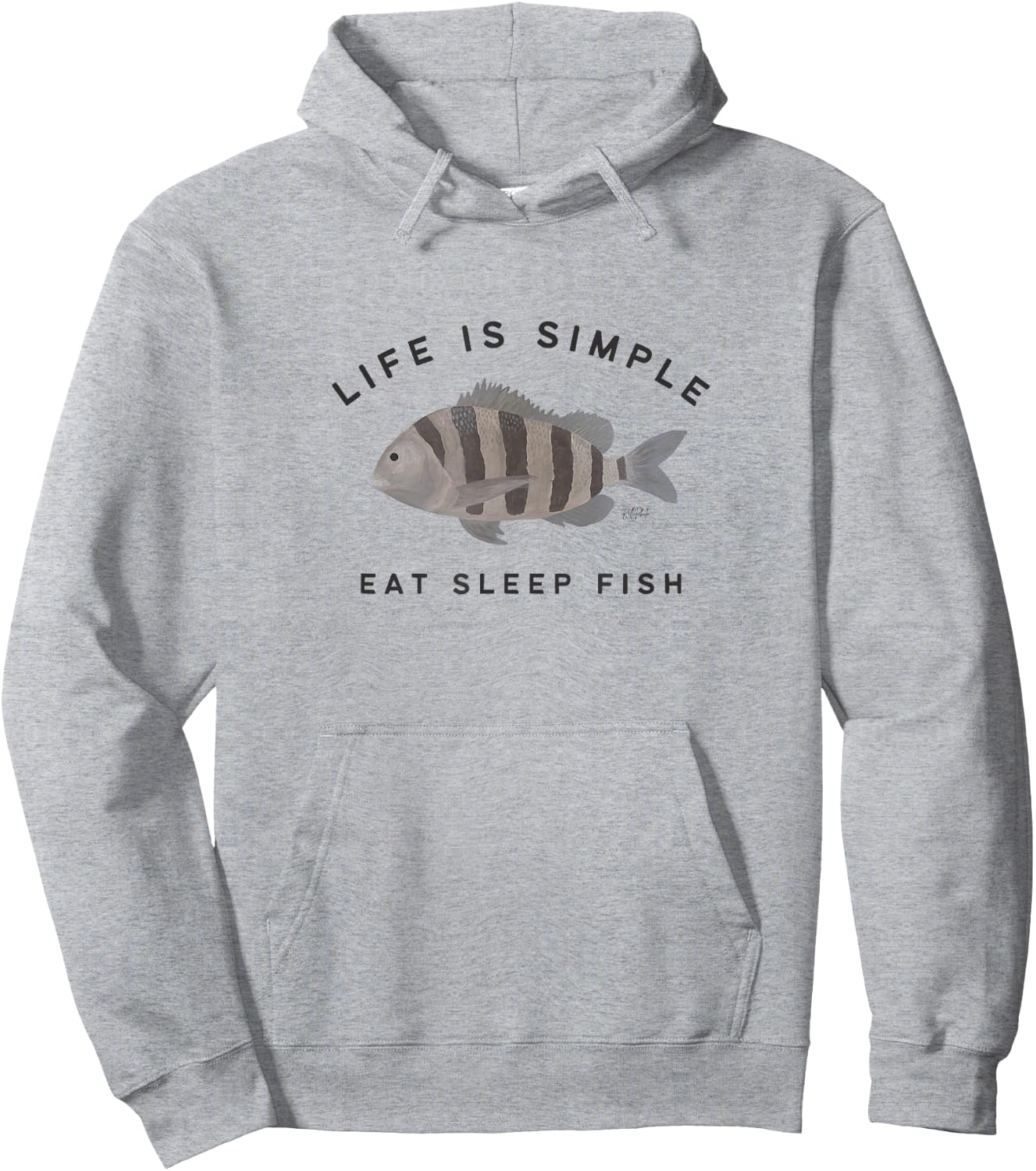 Life is simple, eat sleep fish, perfect for fisherman Hoodie - Hoodie | Ash