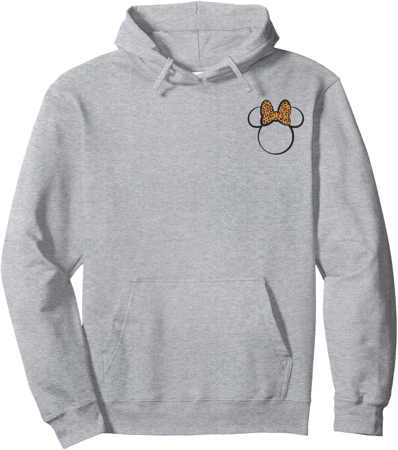 Disney Minnie Mouse Leopard Print Bow Pocket Minnie Ears Hoodie - Hoodie | Ash