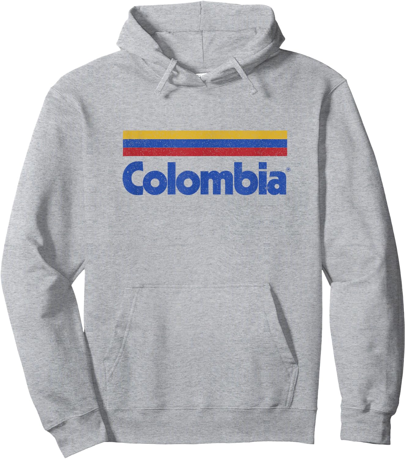 Retro Colombia Flag Vintage Colombian Pride Yellow Colombia Hoodie - Hoodie | Ash