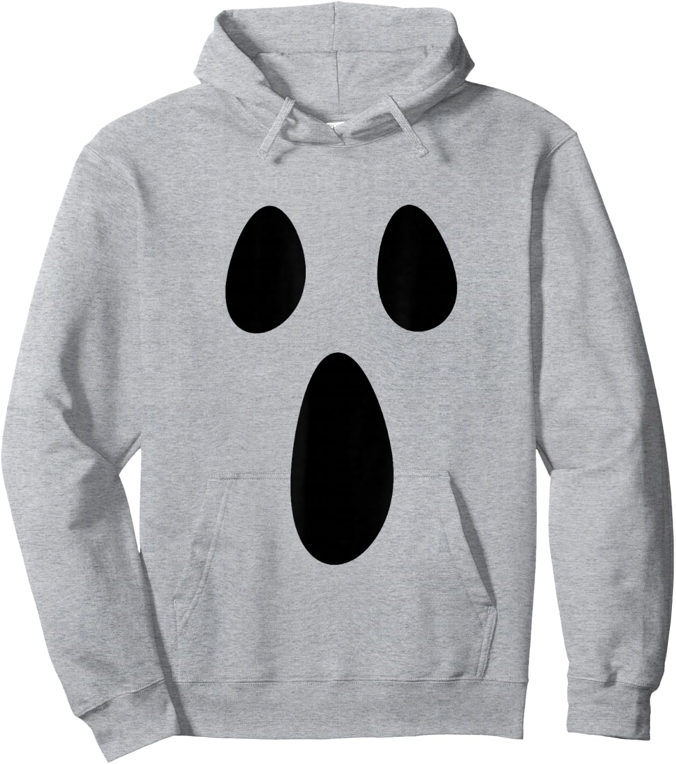 Ghost Silly Face Spooky Halloween Ghoul Face Easy Costume Hoodie - Hoodie | Ash