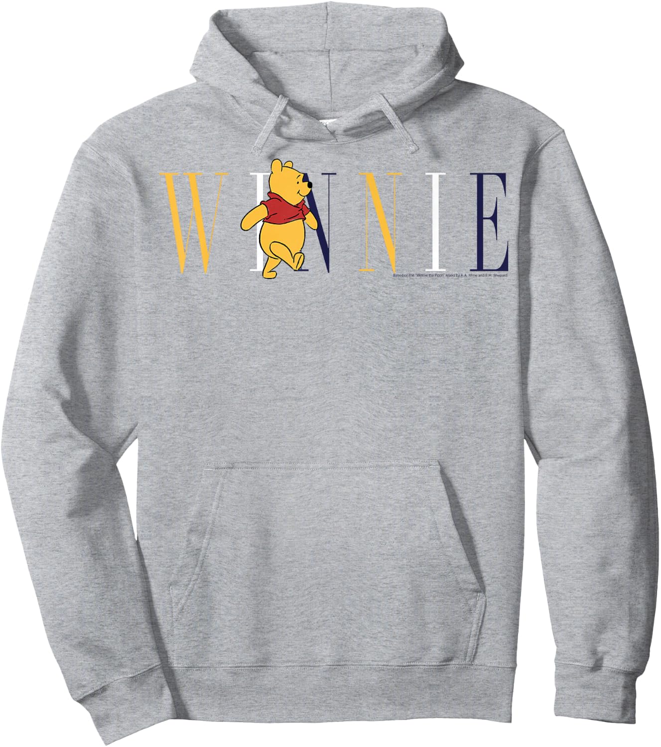 Disney Winnie The Pooh Simple Text Hoodie - Hoodie | Ash