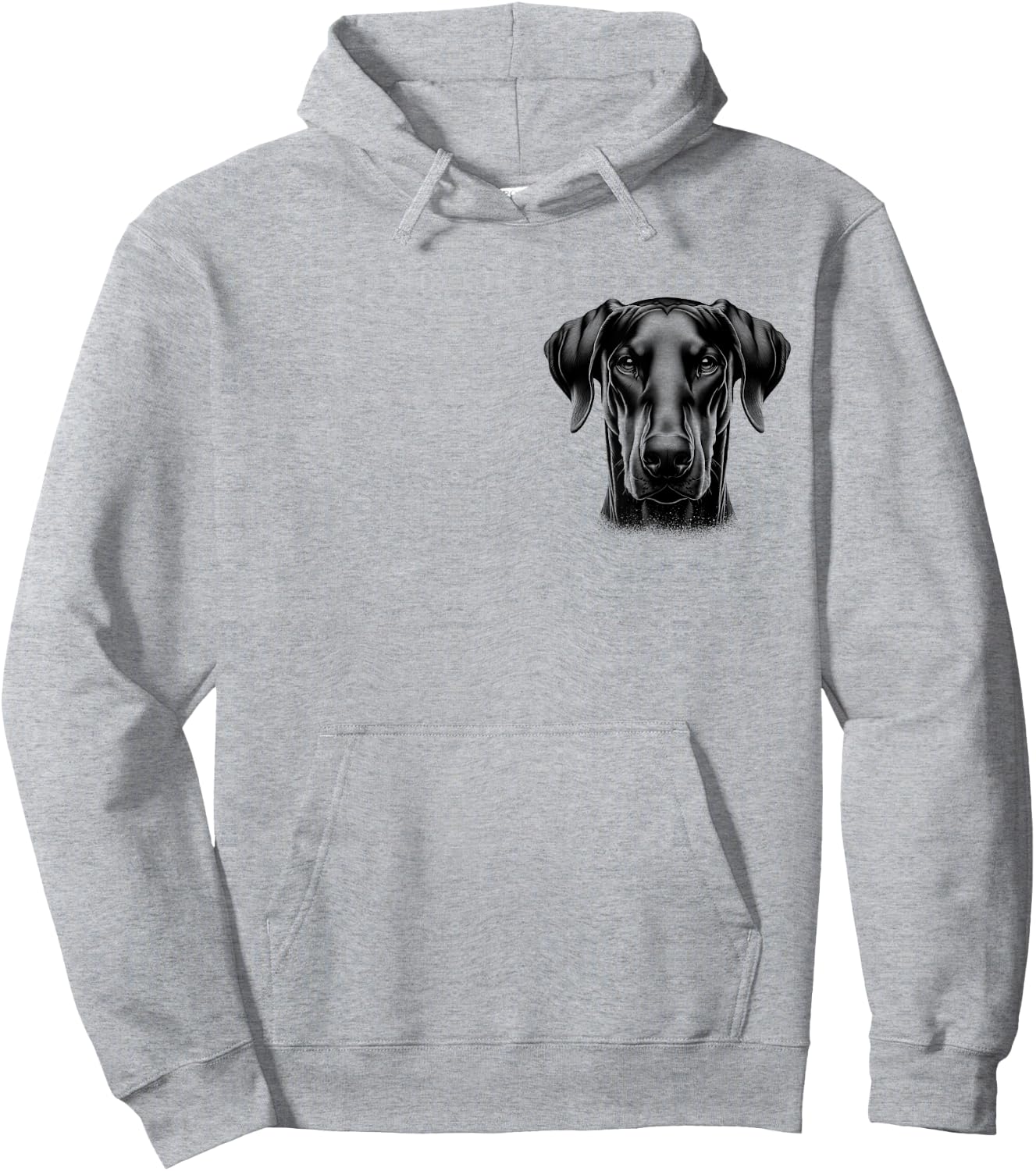 MyAnimal - Your Favourite Animal Wear Proud Doberman Head with Floppy Ears on Chest , Small, Grey Hoodie - Hoodie | Ash