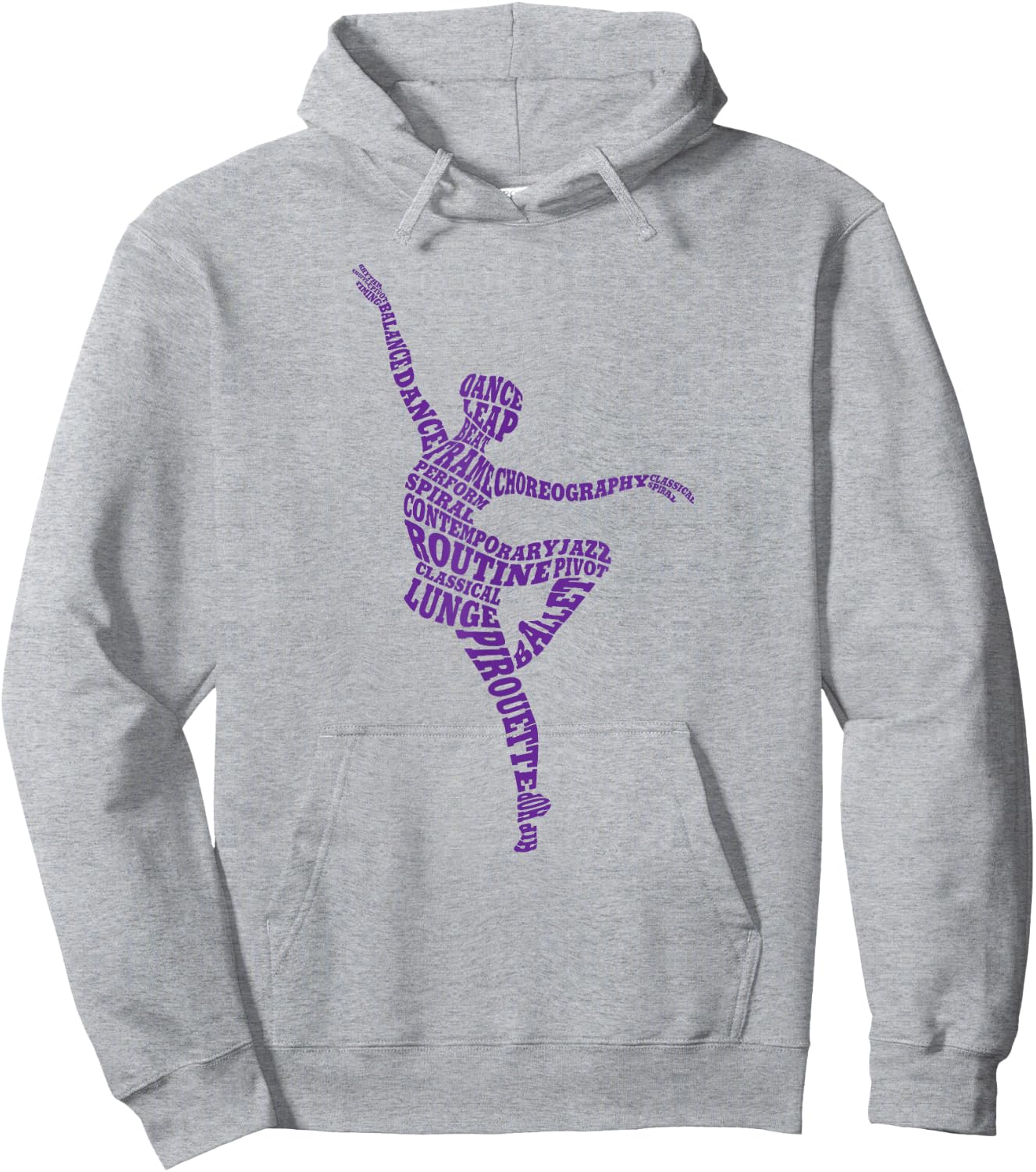 Dance Typography Dancer Word Art Dancing Hoodie - Hoodie | Ash