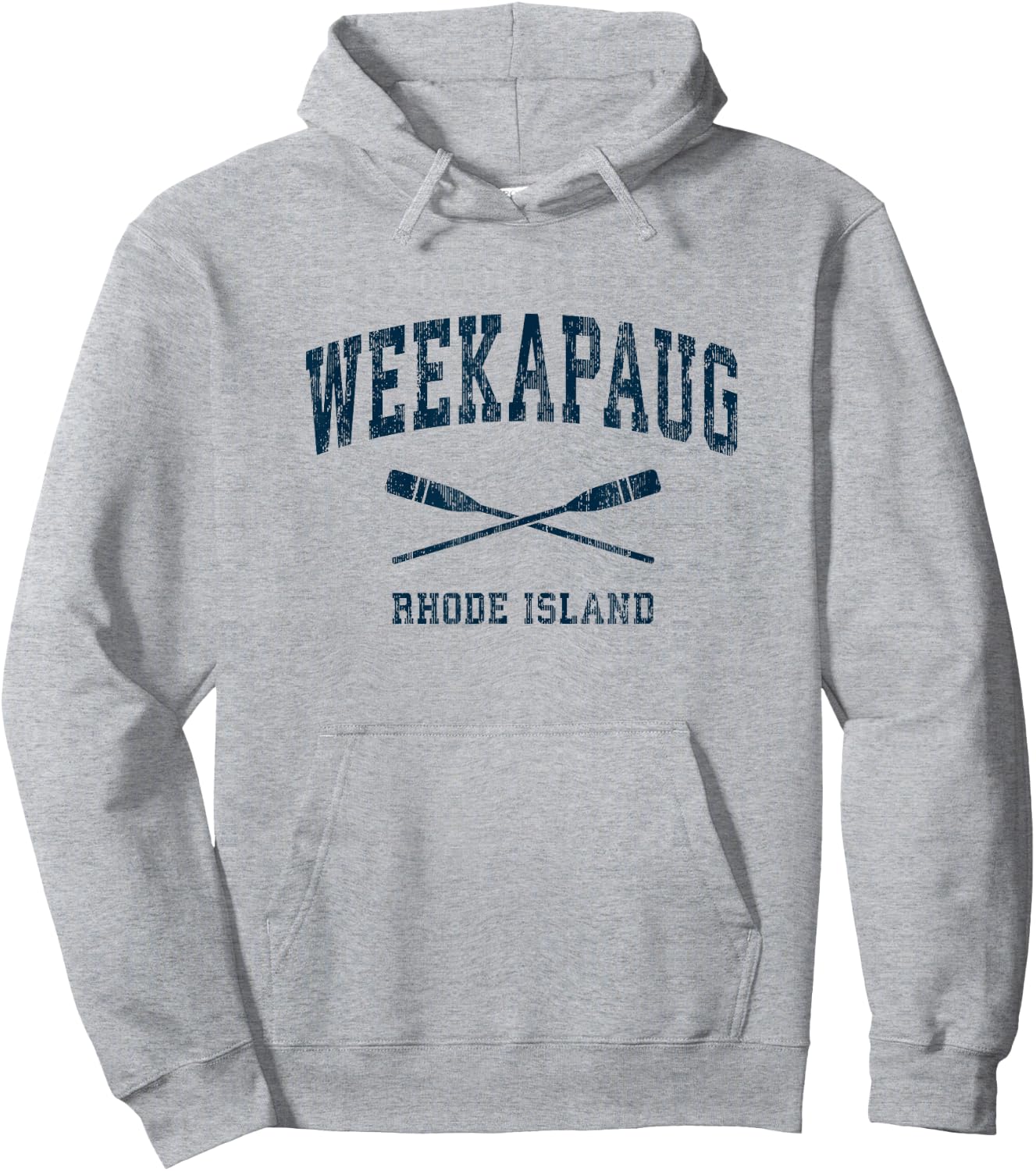 Weekapaug Rhode Island Vintage Nautical Paddles Sports Oars Hoodie - Hoodie | Ash