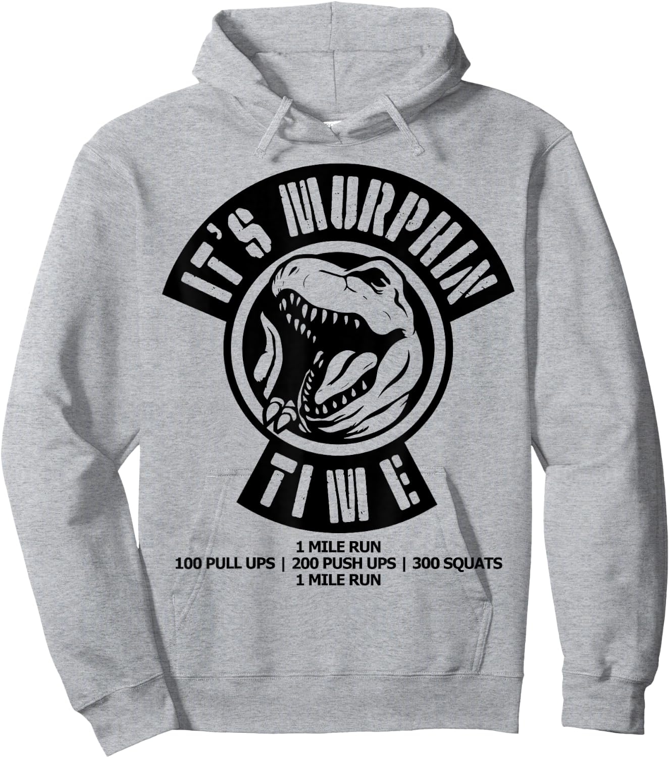Murph Memorial Day Workout WOD Retro It's Murphin Time Funny Hoodie - Hoodie | Ash