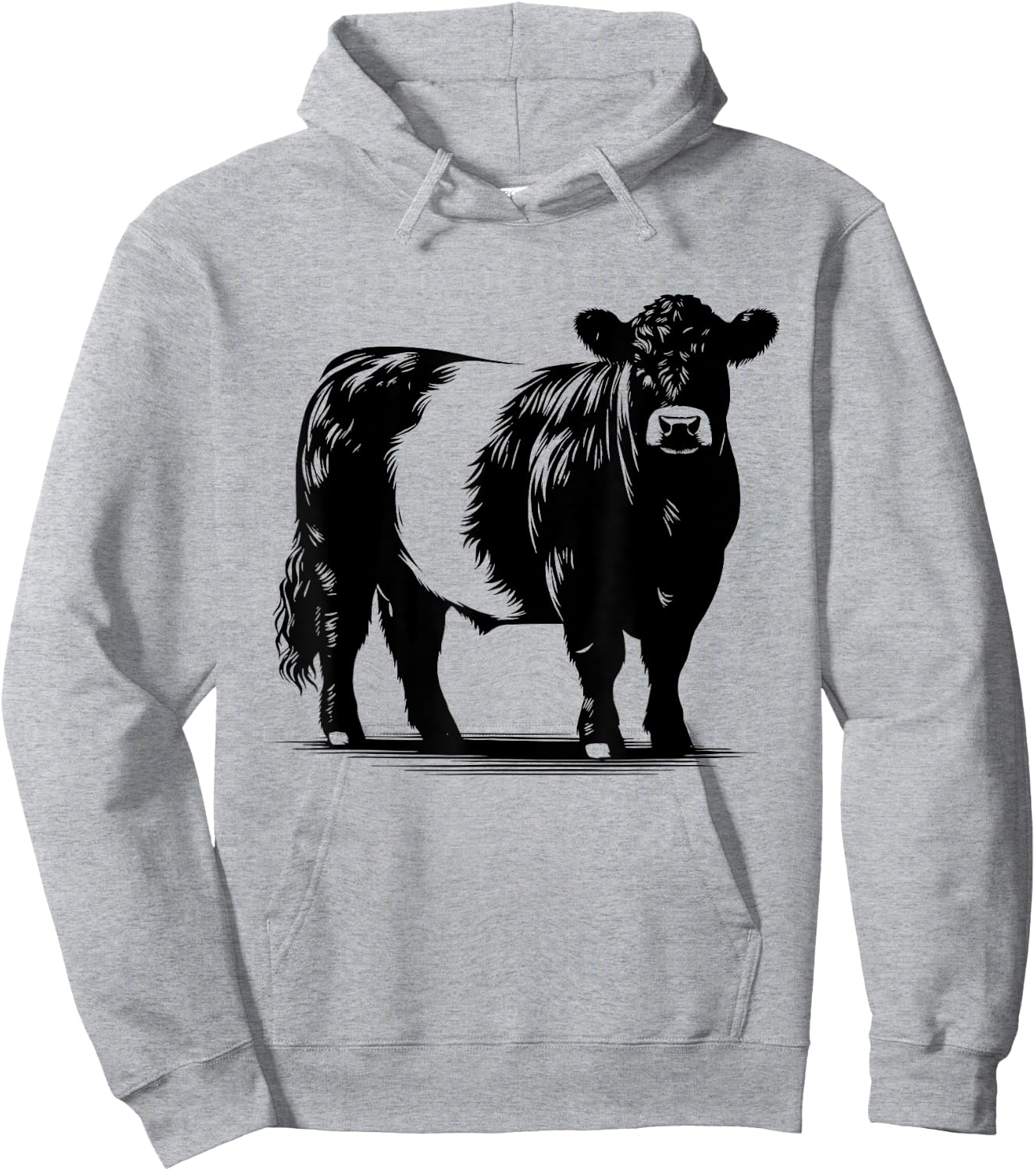 Cow Farmer Breeder - Monochromatic Belted Galloway Cattle Hoodie - Hoodie | Ash