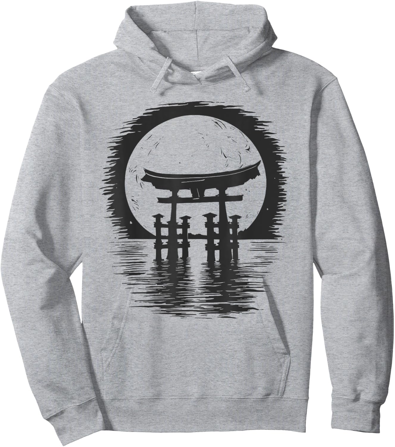 Japanese Torii Gate Art | Traditional Aesthetic Japan Hoodie - Hoodie | Ash