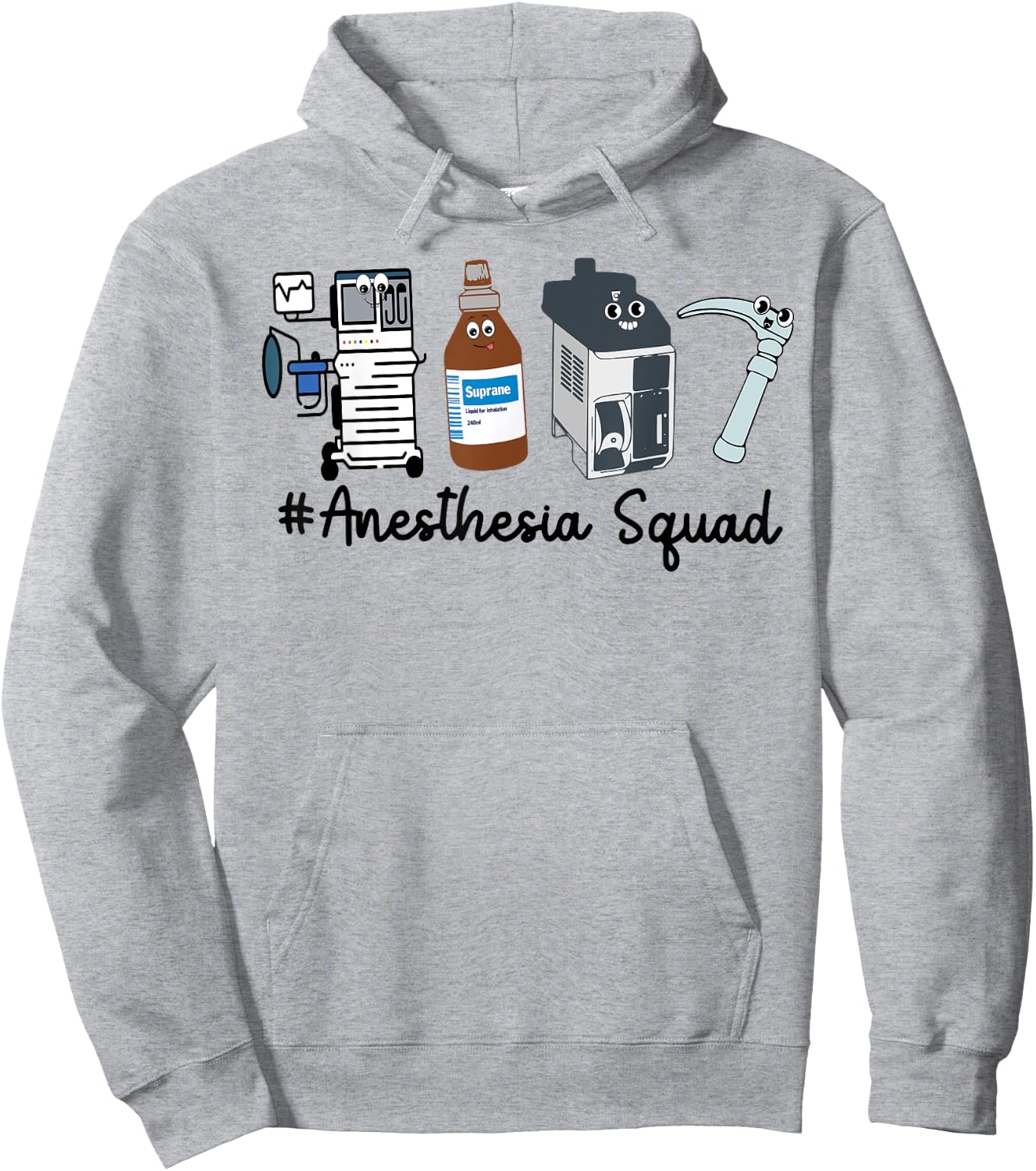 Funny Anesthesia Tech, Anesthesia Squad Goals CRNA Anesthesi Hoodie - Hoodie | Ash
