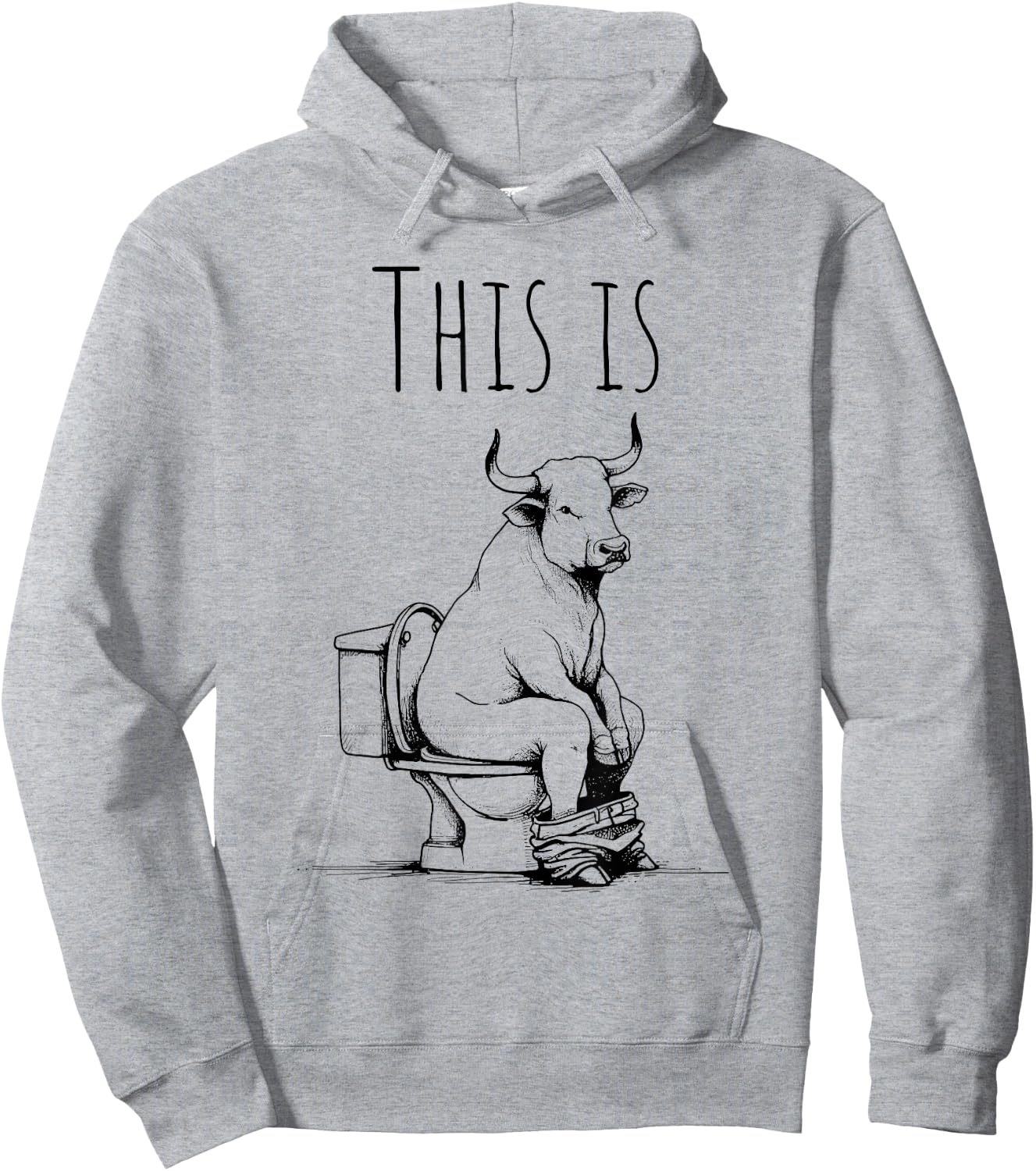 This Is Bullsht Funny Cow Toilet Humorous Design Hoodie - Hoodie | Ash