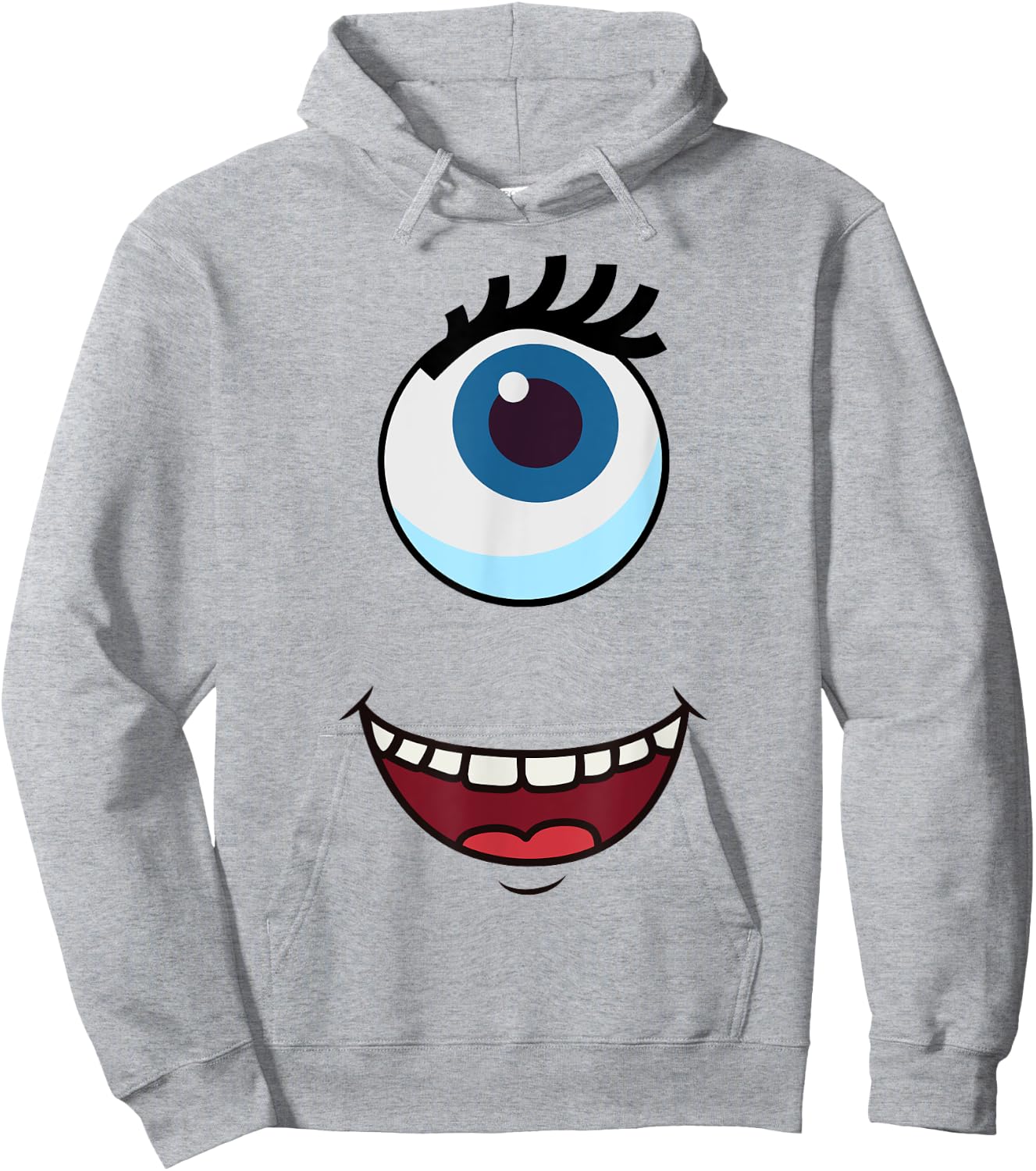 Cute One-Eyed Monster Face Easy Halloween Costume Hoodie - Hoodie | Ash