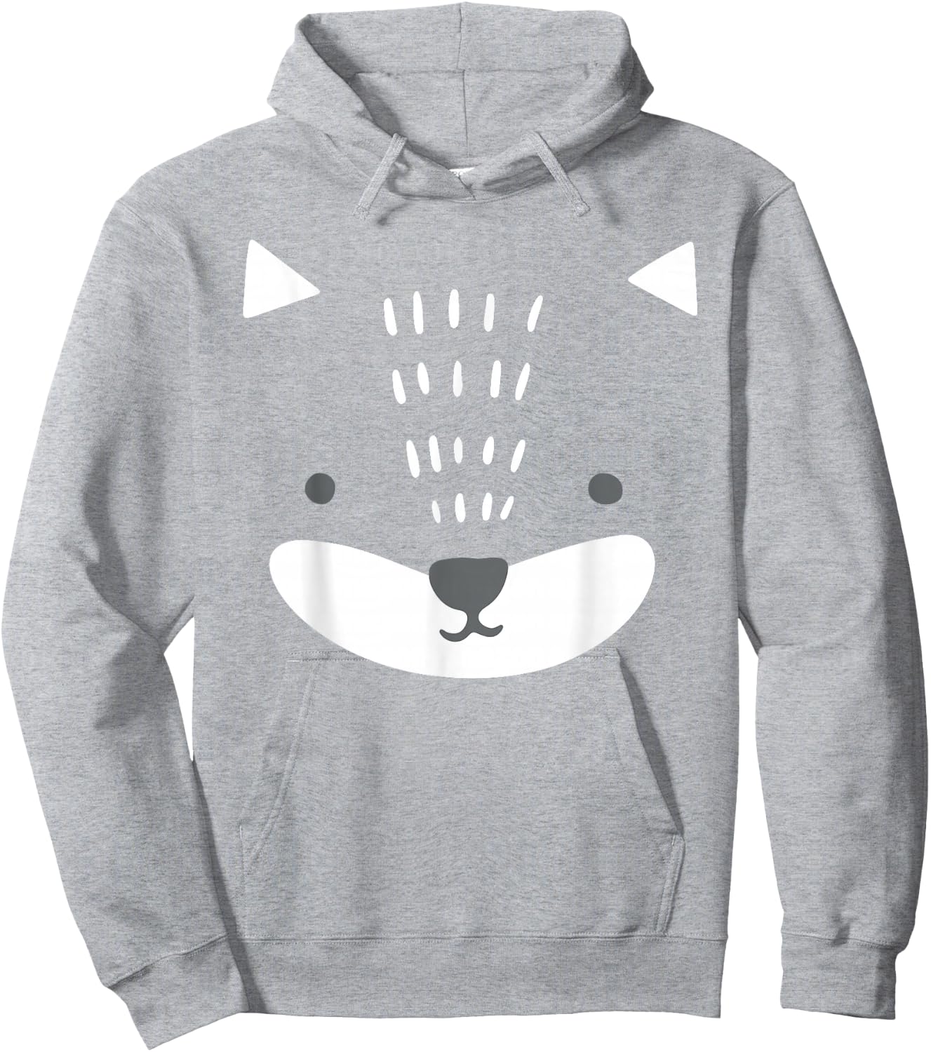 Cute Fox Face Halloween Costume Hoodie - Hoodie | Ash