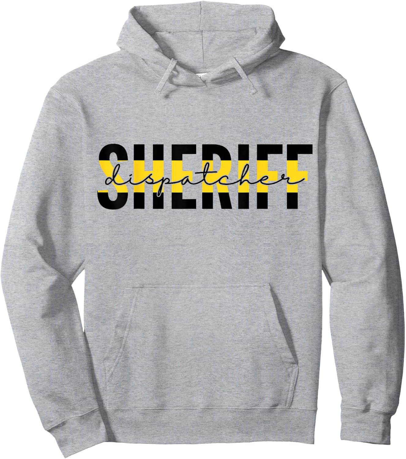 Proud Sheriff Dispatcher Thin Gold Line 911 Dispatch Hoodie - Hoodie | Ash