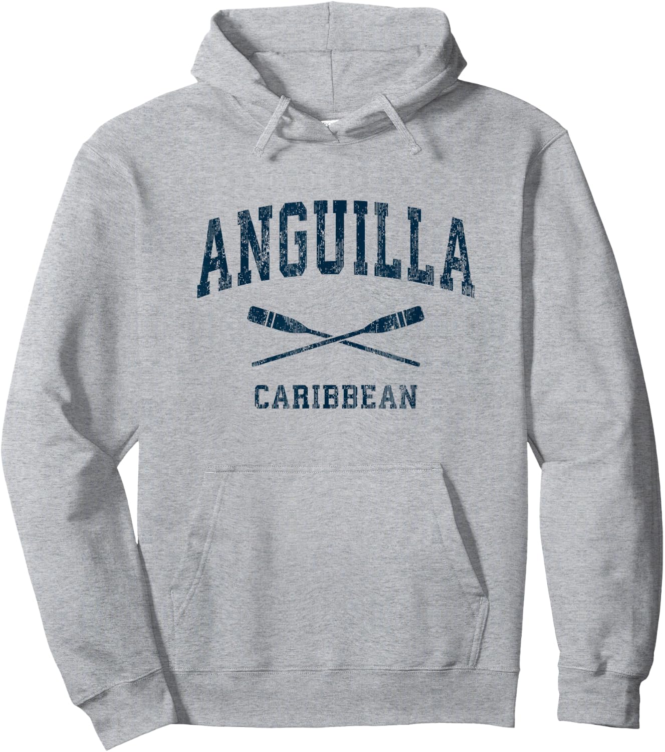 Anguilla Vintage Nautical Paddles Sports Oars Hoodie - Hoodie | Ash