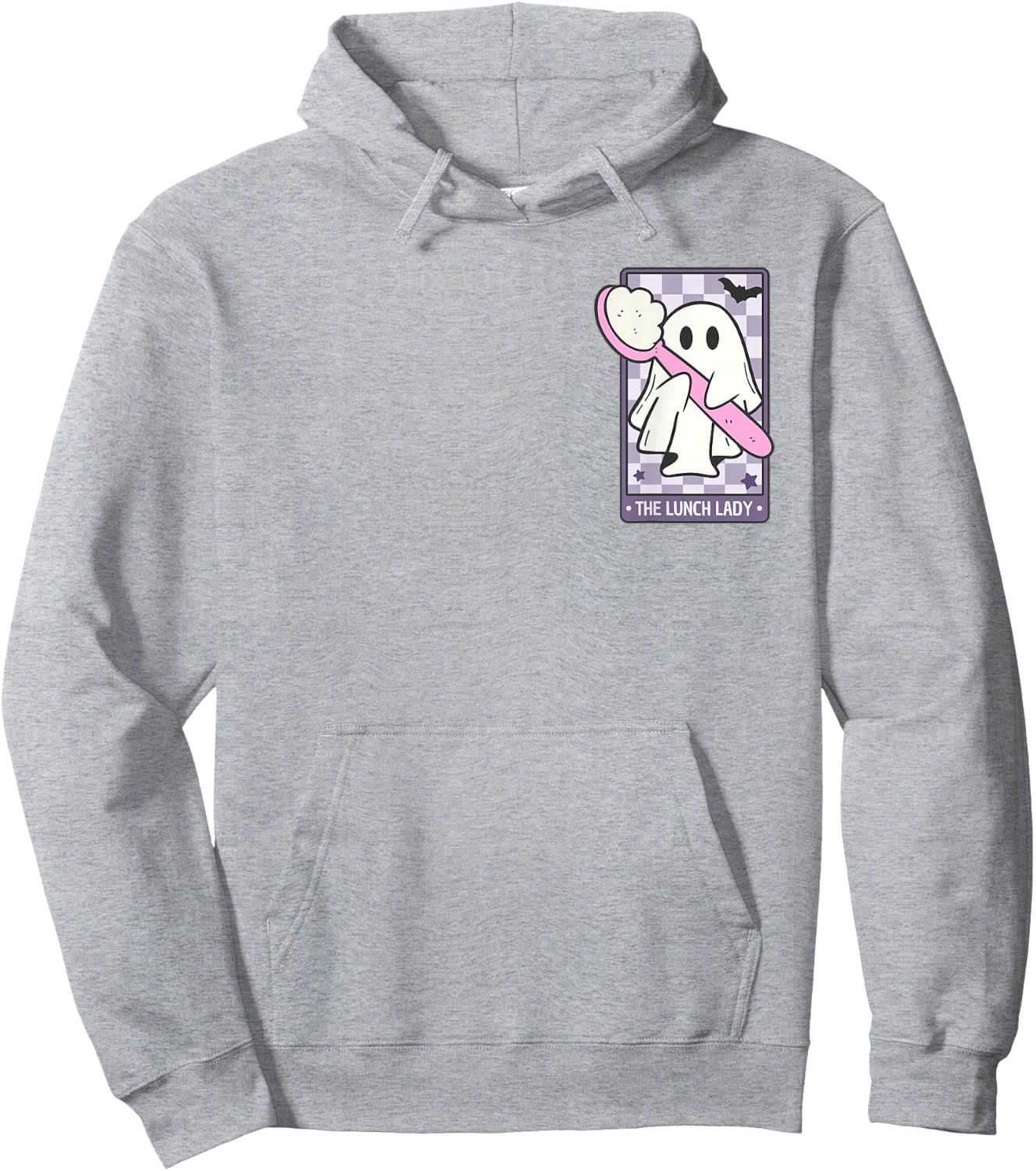 The Lunch Lady Tarot Card Spooky Ghost Halloween Cafeteria Hoodie - Hoodie | Ash