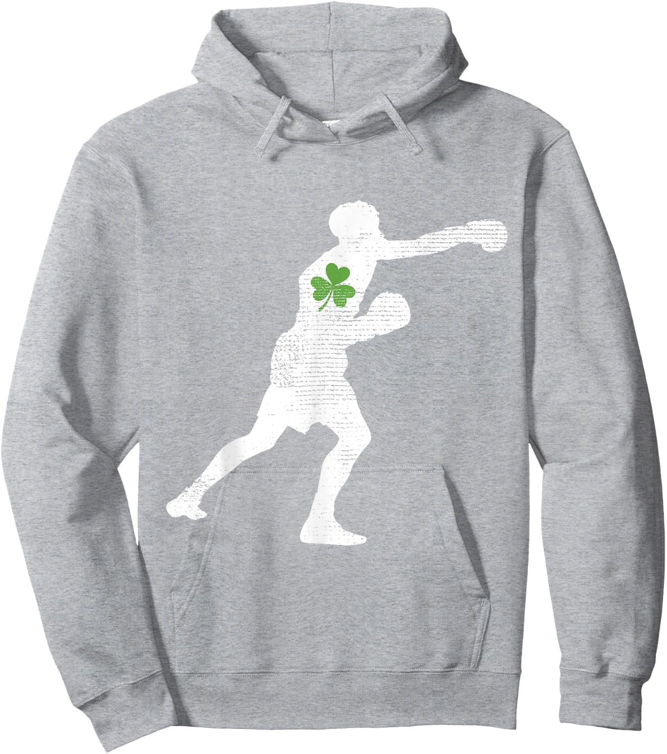 Boxing Lovers Green Shamrock Leaf St Patricks Day Hoodie - Hoodie | Ash