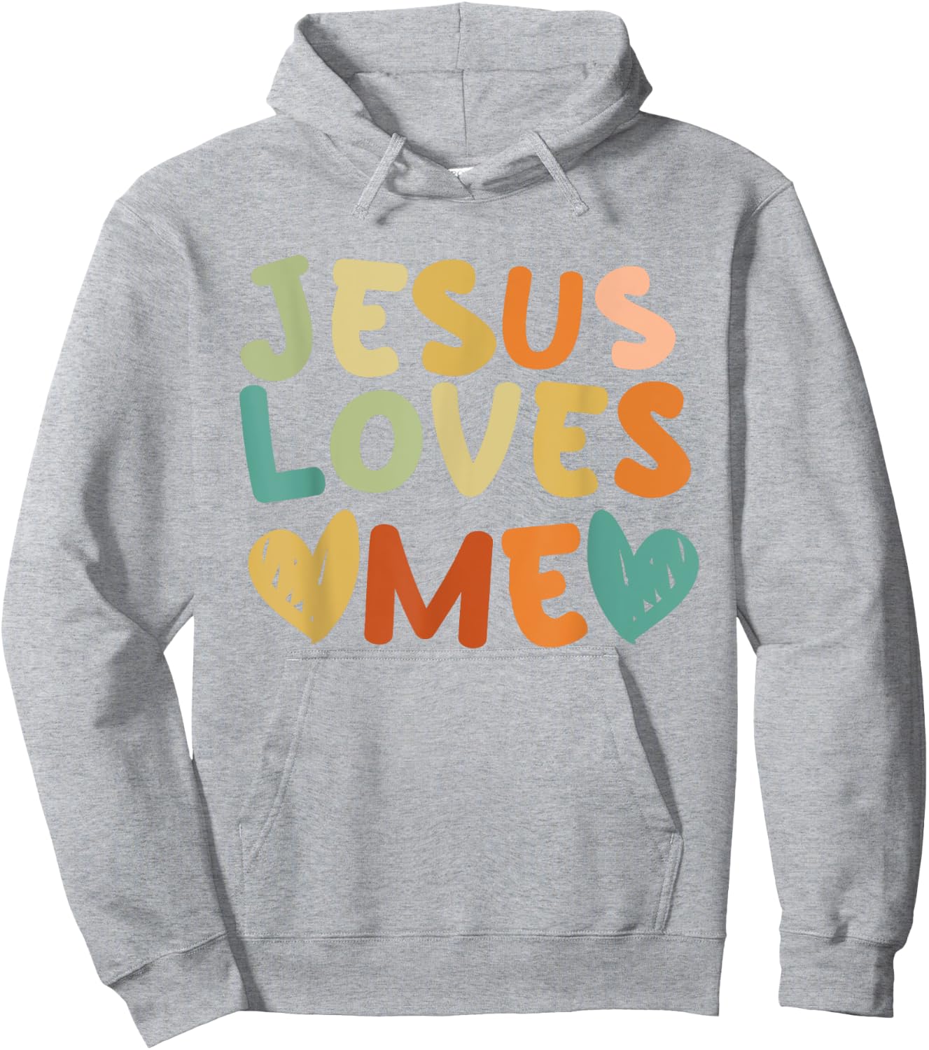 Groovy Jesus Loves Me Biblical Christian Church Retro Hoodie - Hoodie | Ash