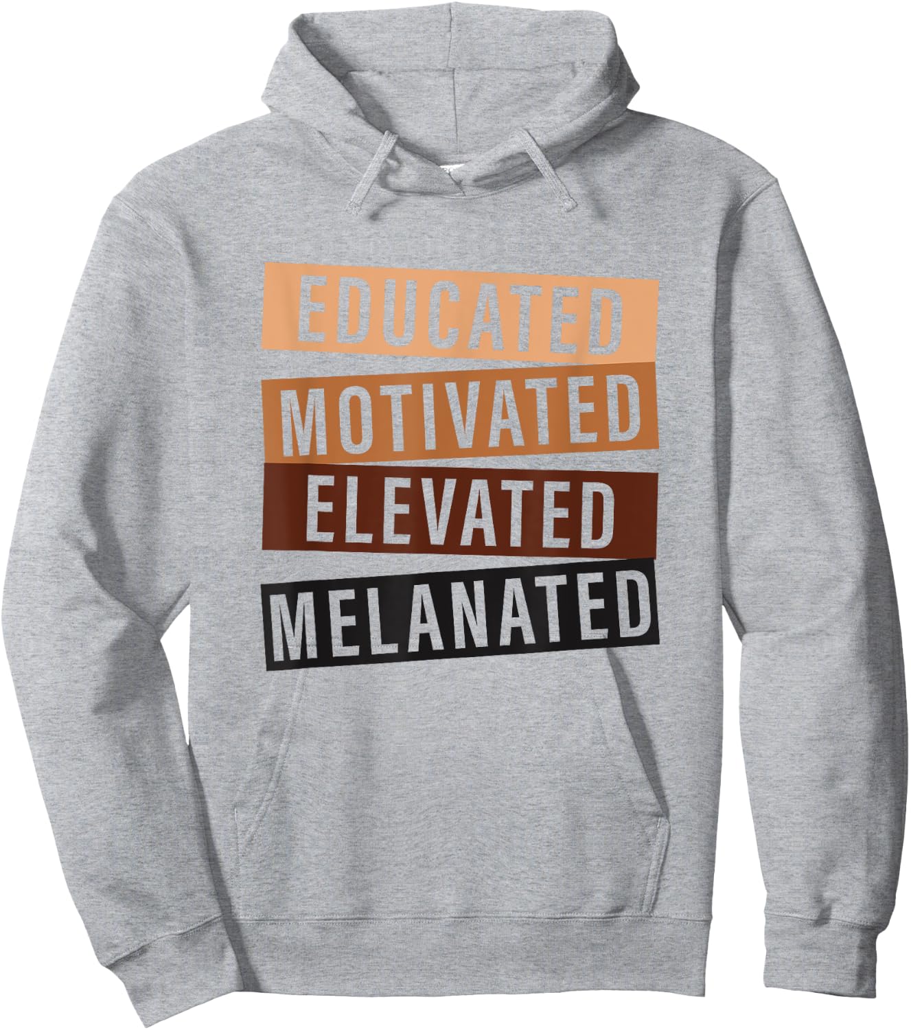 Educated Motivated Elevated Melanated Black History Month Hoodie - Hoodie | Ash