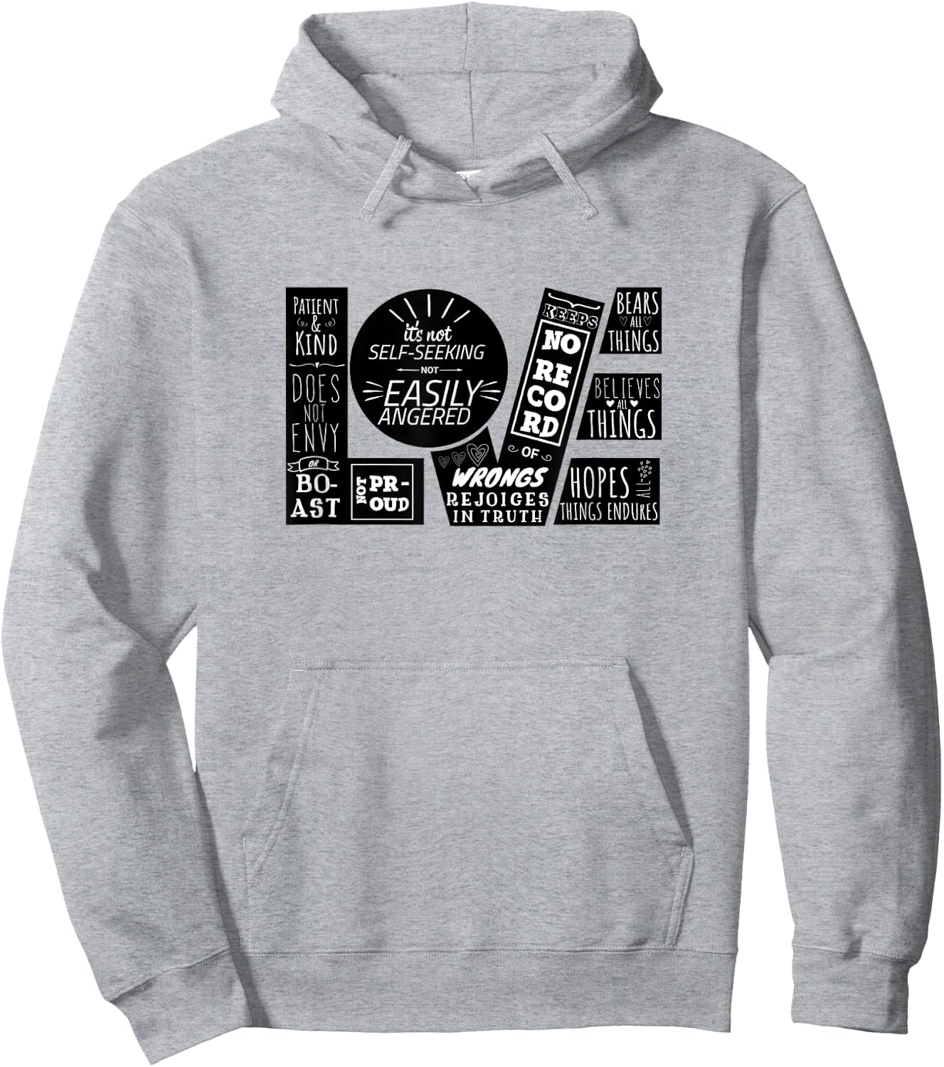Love is Patient 1 Corinthians 13:4-8 Christian Design Hoodie - Hoodie | Ash