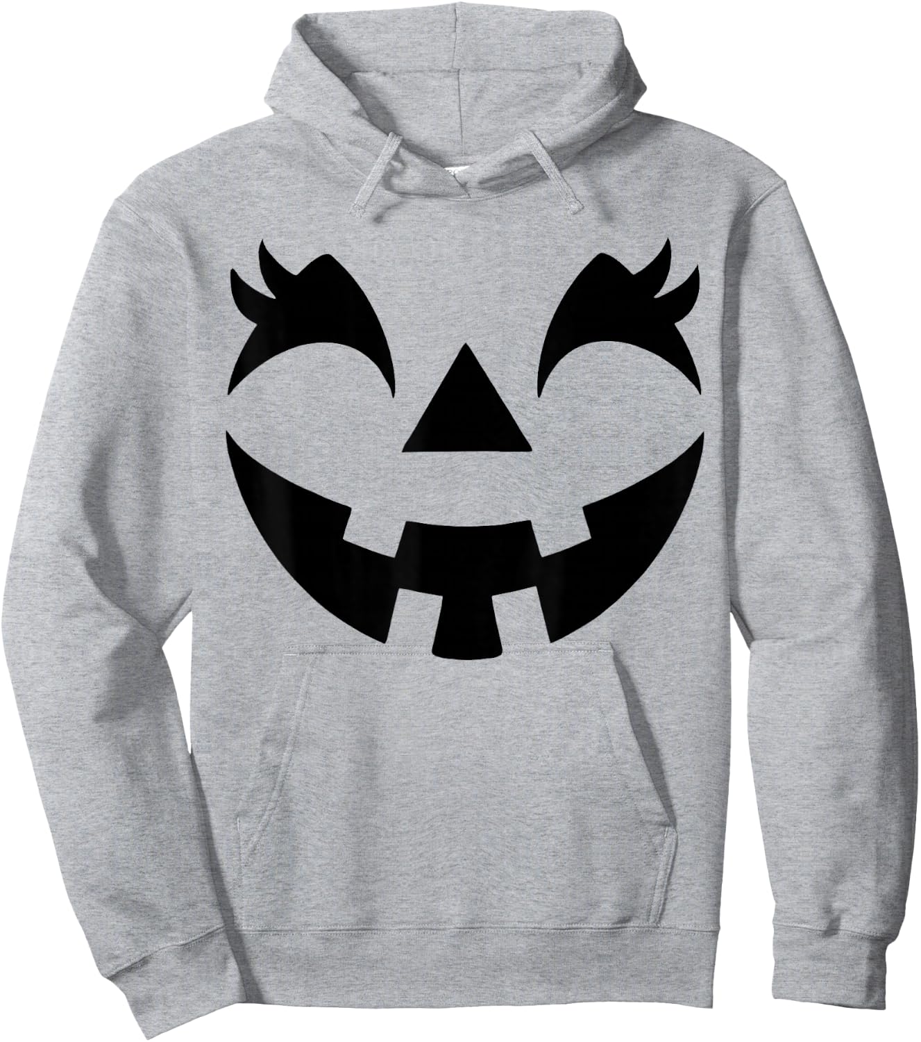 Jack O Lantern Face Pumpkin Eyelashes Hallowen Costume Funny Hoodie - Hoodie | Ash