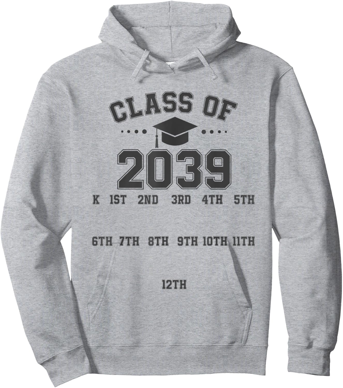 Class of 2039 Grow With Me Pre-k To 12th Grade Handprint Hoodie - Hoodie | Ash