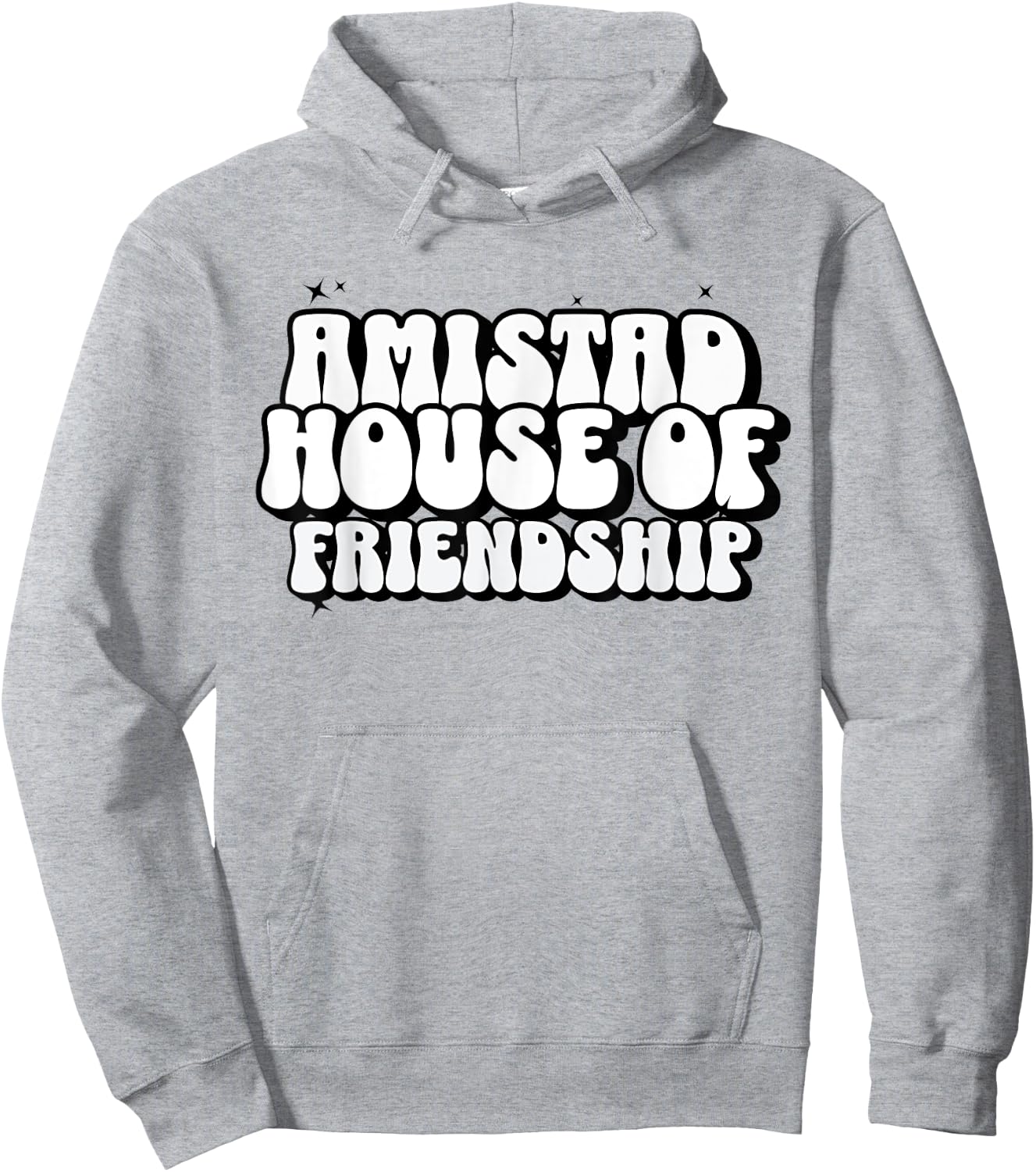AMISTAD House Of Friendship Red Retro Groovy Social AMISTAD Hoodie - Hoodie | Ash