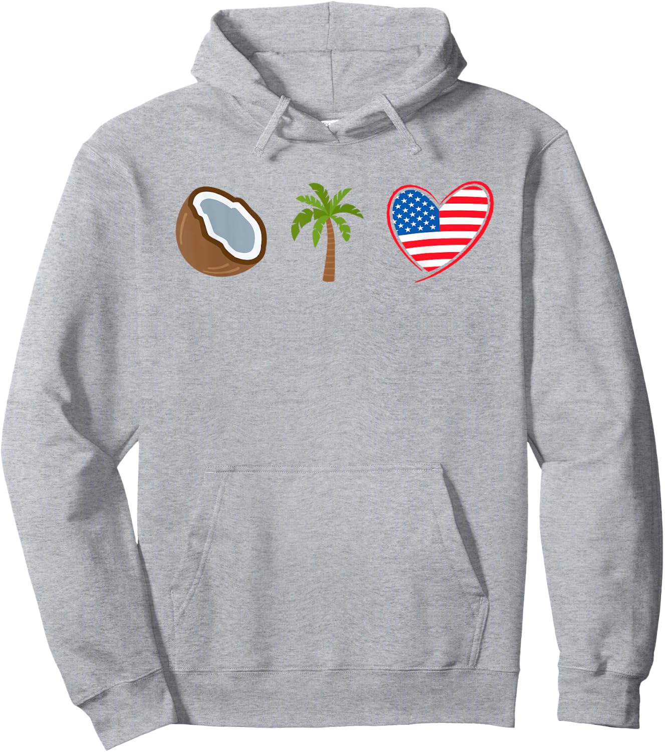 Coconut Tree Meme - Patriotic Kamala Statement USA Democrat Hoodie - Hoodie | Ash