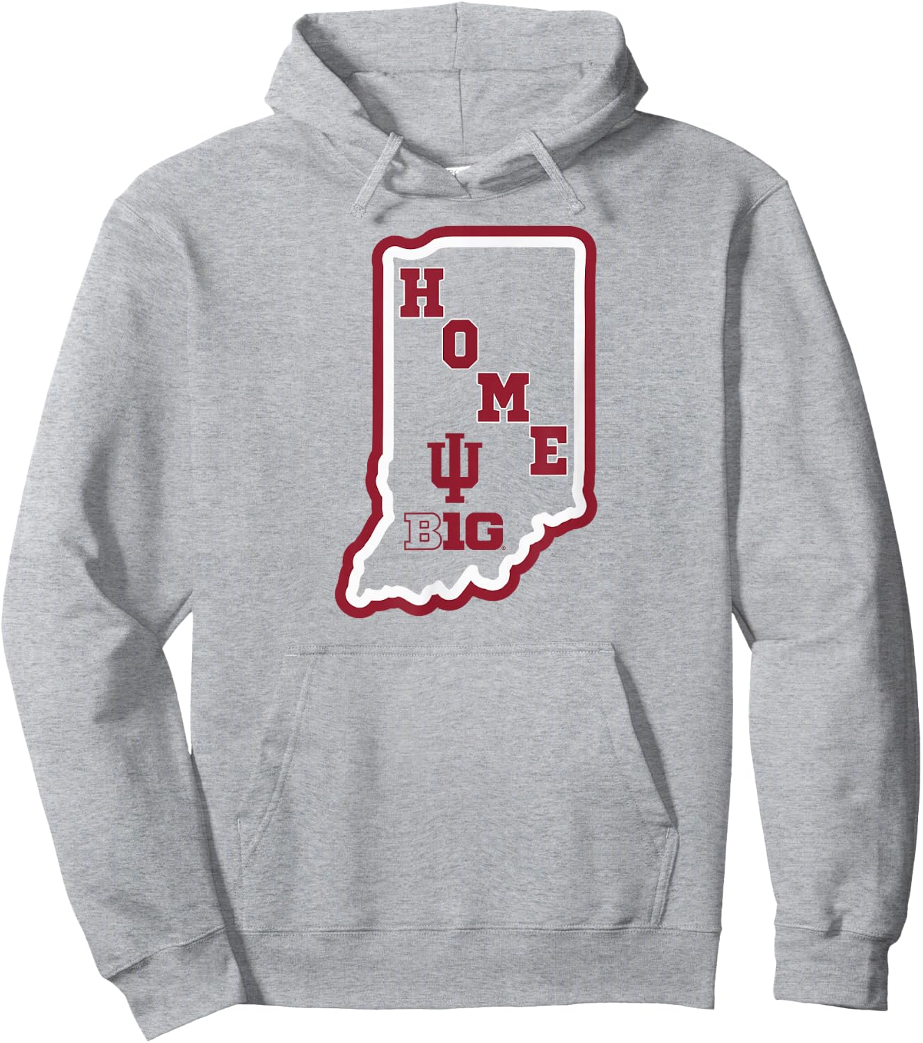 Indiana Hoosiers Big 10 Home State Gray Officially Licensed Hoodie - Hoodie | Ash