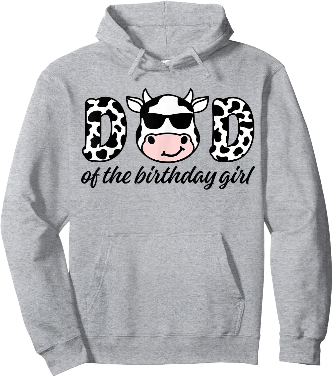 Cow Dad Birthday Family Matching Mothers Day Boy Girl Farm Hoodie - Hoodie | Ash