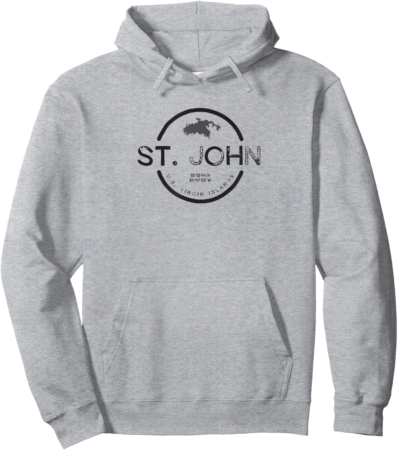 St. John USVI Graphic T Shirt Hoodie - Hoodie | Ash
