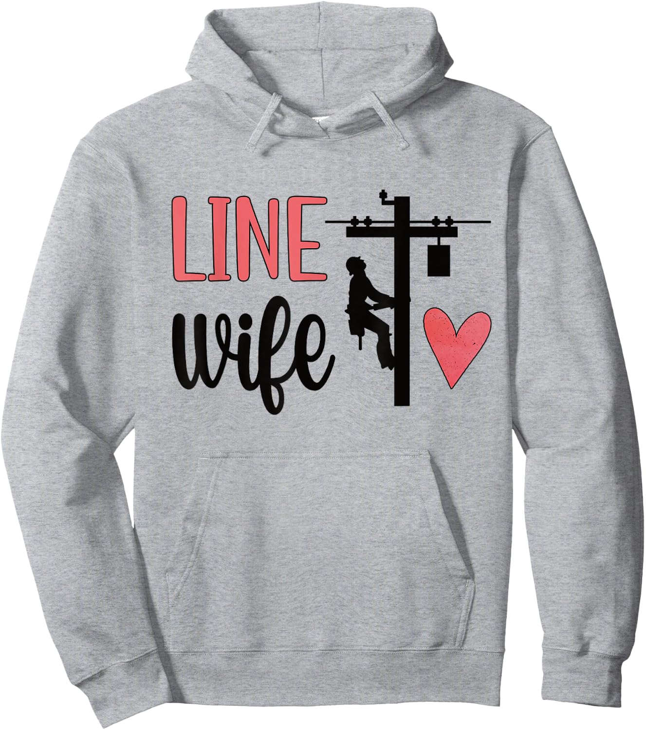 Line Wife | Lineworker Husband Linewife Proud Lineman Wife Hoodie - Hoodie | Ash