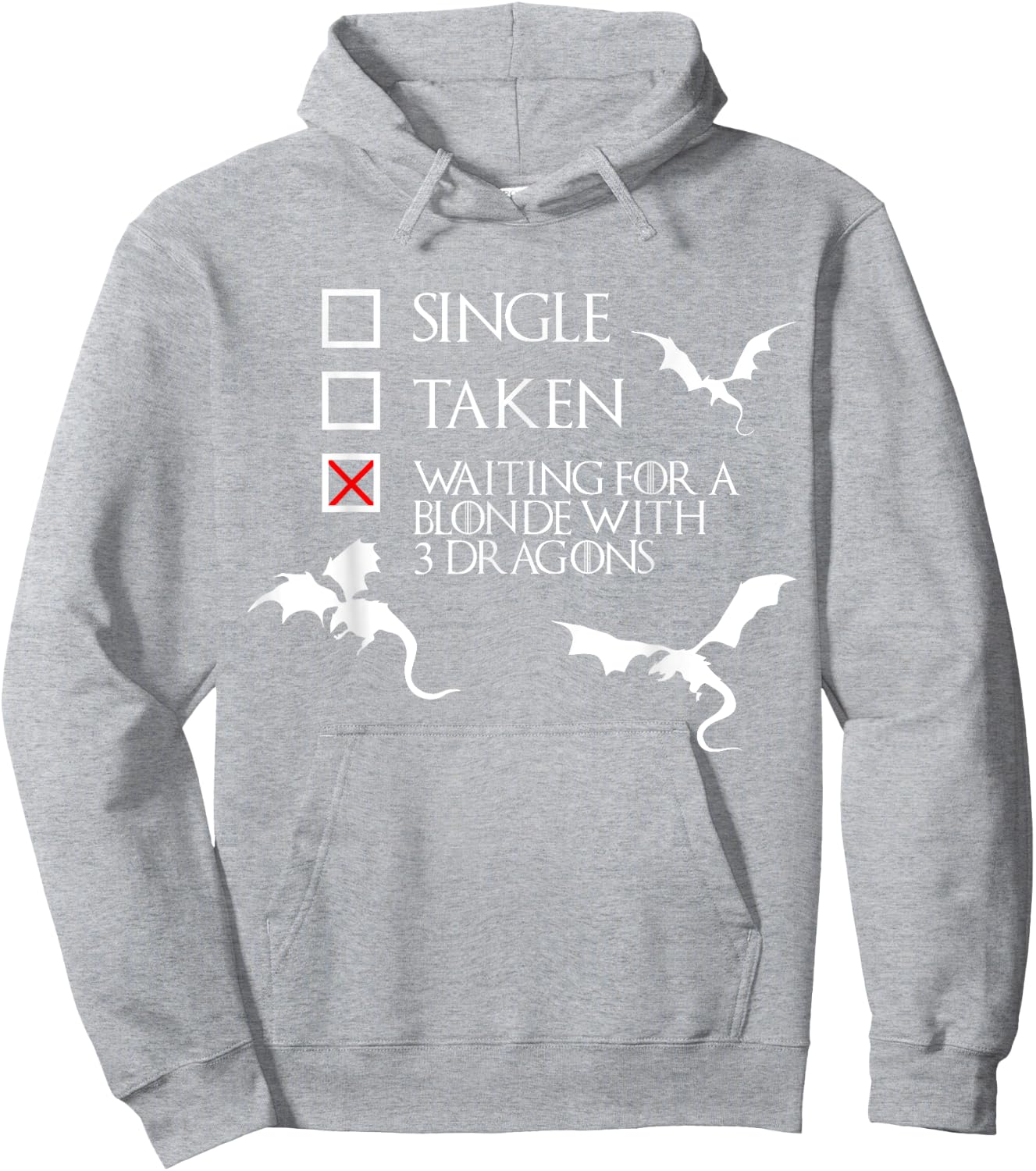 Waiting For a Blonde with 3 Dragons Funny T Shirt Gift Hoodie - Hoodie | Ash