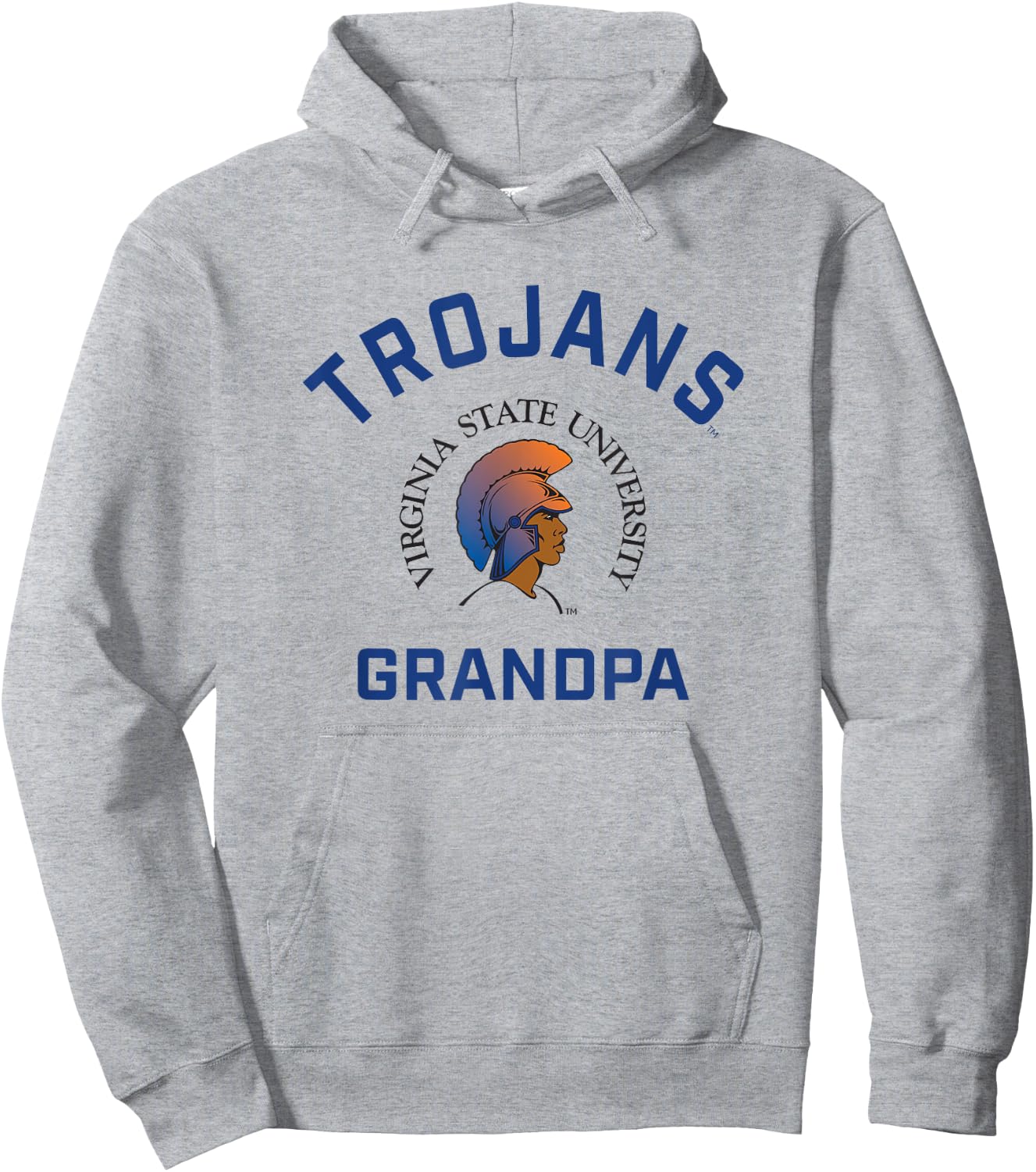 Virginia State University VSU Trojans Arched Grandpa Hoodie - Hoodie | Ash