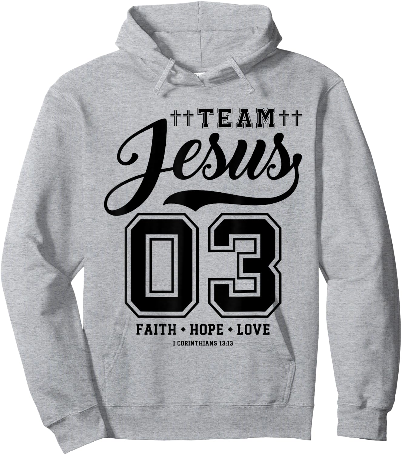 Christian - Team Jesus 03 Faith Hope Love Hoodie - Hoodie | Ash