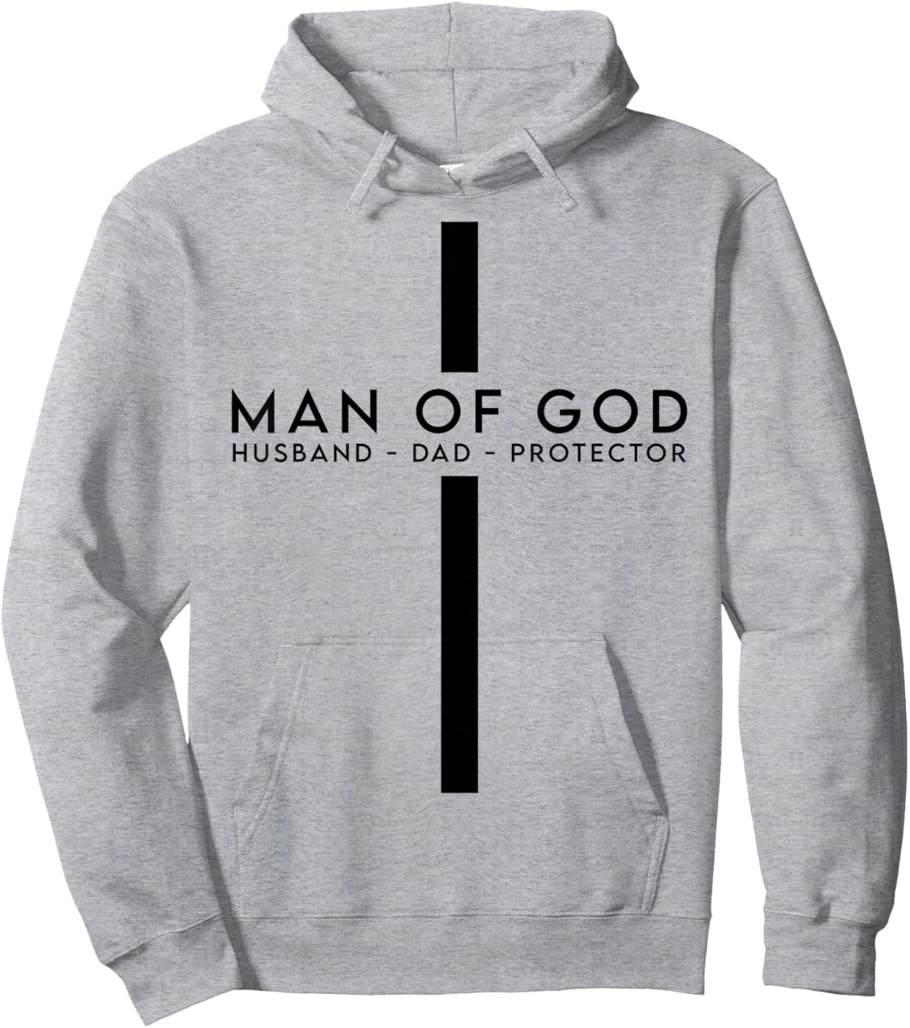 Man of God Husband Dad Protector Christian Dad Father's Day Hoodie - Hoodie | Ash