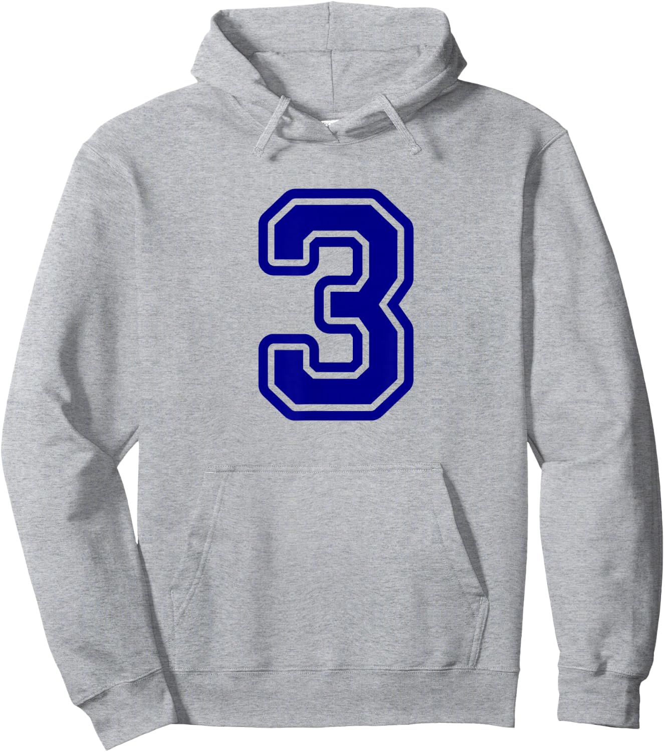 Number #3 Blue Sport Varsity Number 3 Hoodie - Hoodie | Ash
