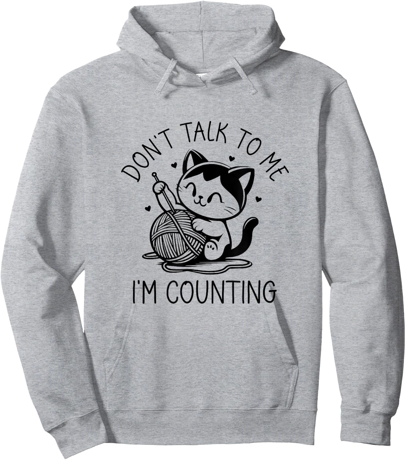 Don't Talk To Me I'm Counting Cat Funny Crochet Knitting Hoodie - Hoodie | Ash